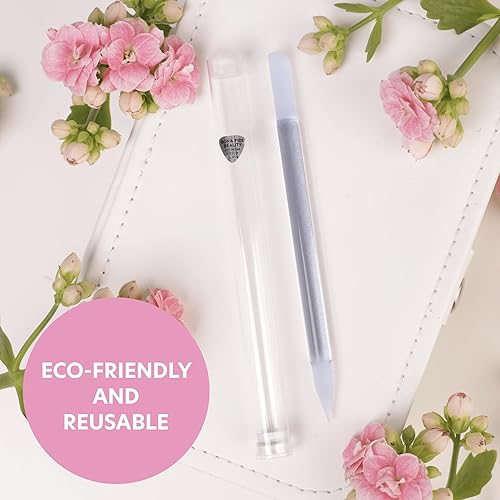 Miniatura 9 de BONA FIDE BEAUTY Lima de uñas de vidrio checo pastel con estuche rígido y empujador de cutículas de vidrio azul