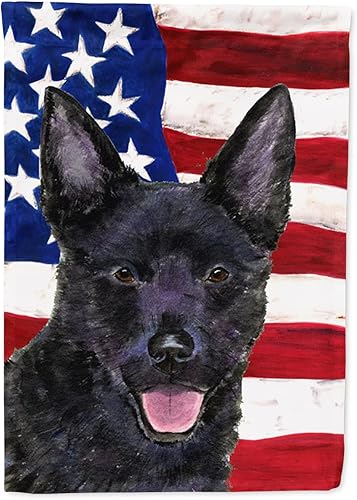 Miniatura 79 de Caroline's Treasures SS4017GF Bandera de Estados Unidos con Bulldog Inglés para jardín, bandera decorativa para patio exterior, patio, parterres,