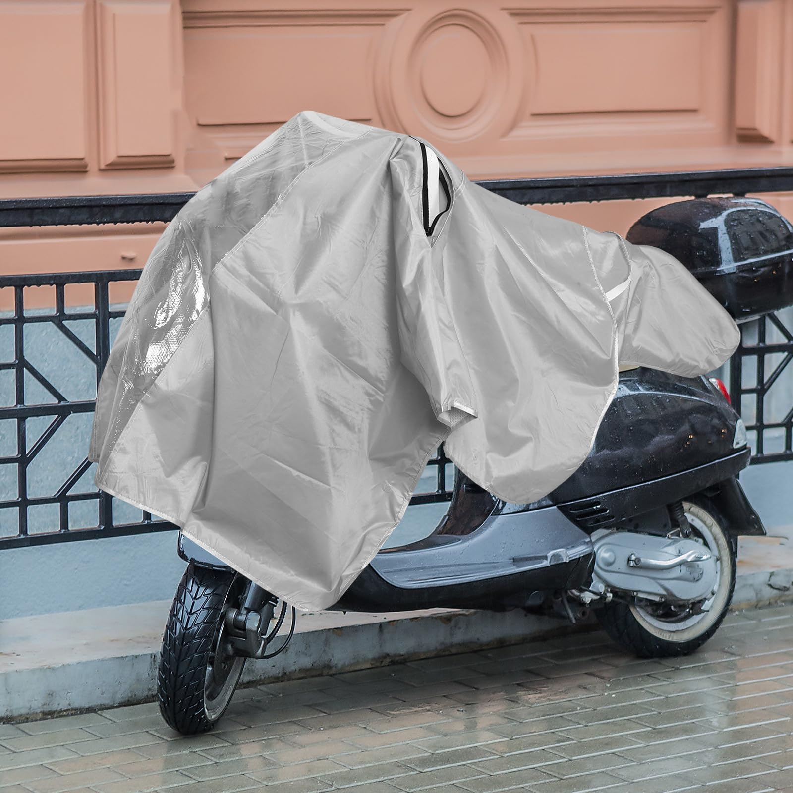 Funda para Moto Resistente al Agua Desgarro de Poliéster para Almacenamiento Exterior y Protección contra Polvo, Sol y Lluvia en Motocicletas y Scooters