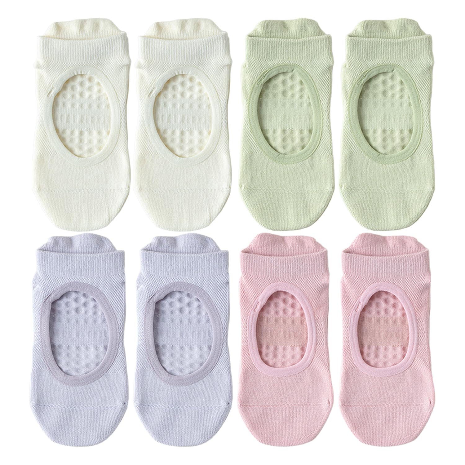 GDFHBD 4 Pairs Of Colorful Cotton Yoga Socks, Breathable Pilates Socks, Anti-Slip Sports Socks, And Indoor Fitness Supplies.