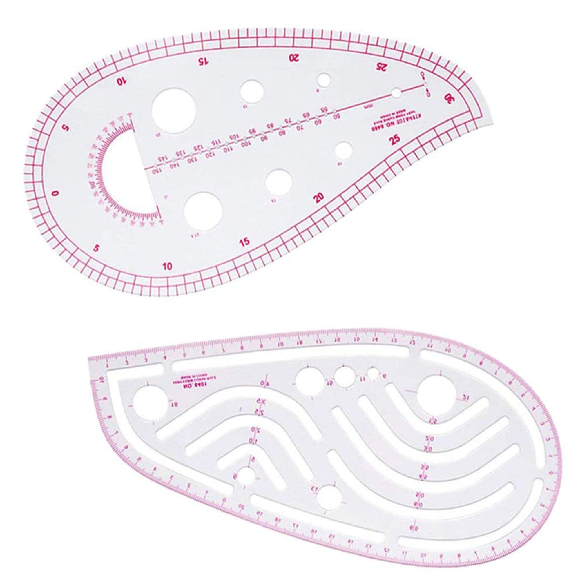 Set Di 5 Righelli Professionali Per Sartoria | Righello Curvo, Triangolare E Multifunzione In Plastica | Per Disegno E Modelli Di Cucito