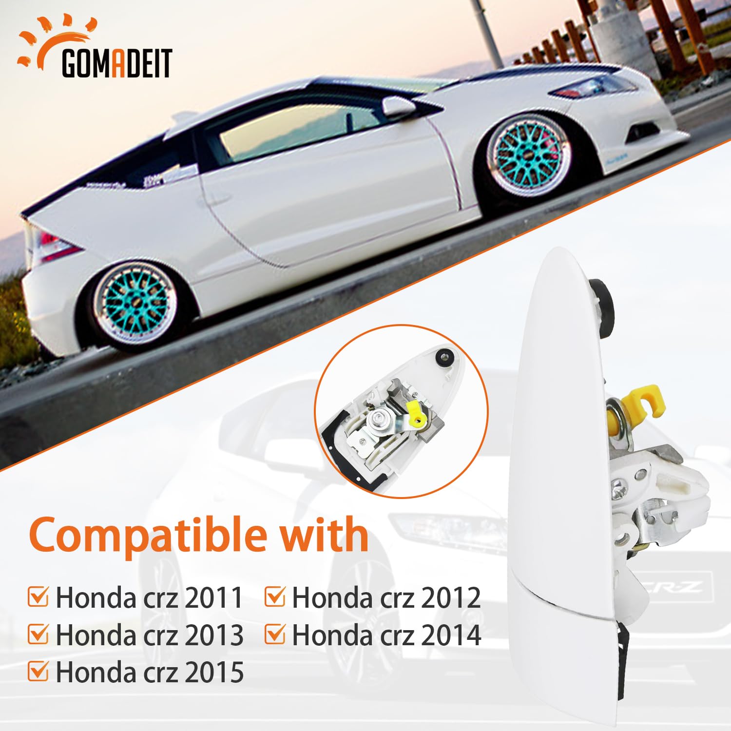 Amazon.co.jp: GOMADEIT 助手席側外装ドアハンドル ホワイト ホンダ