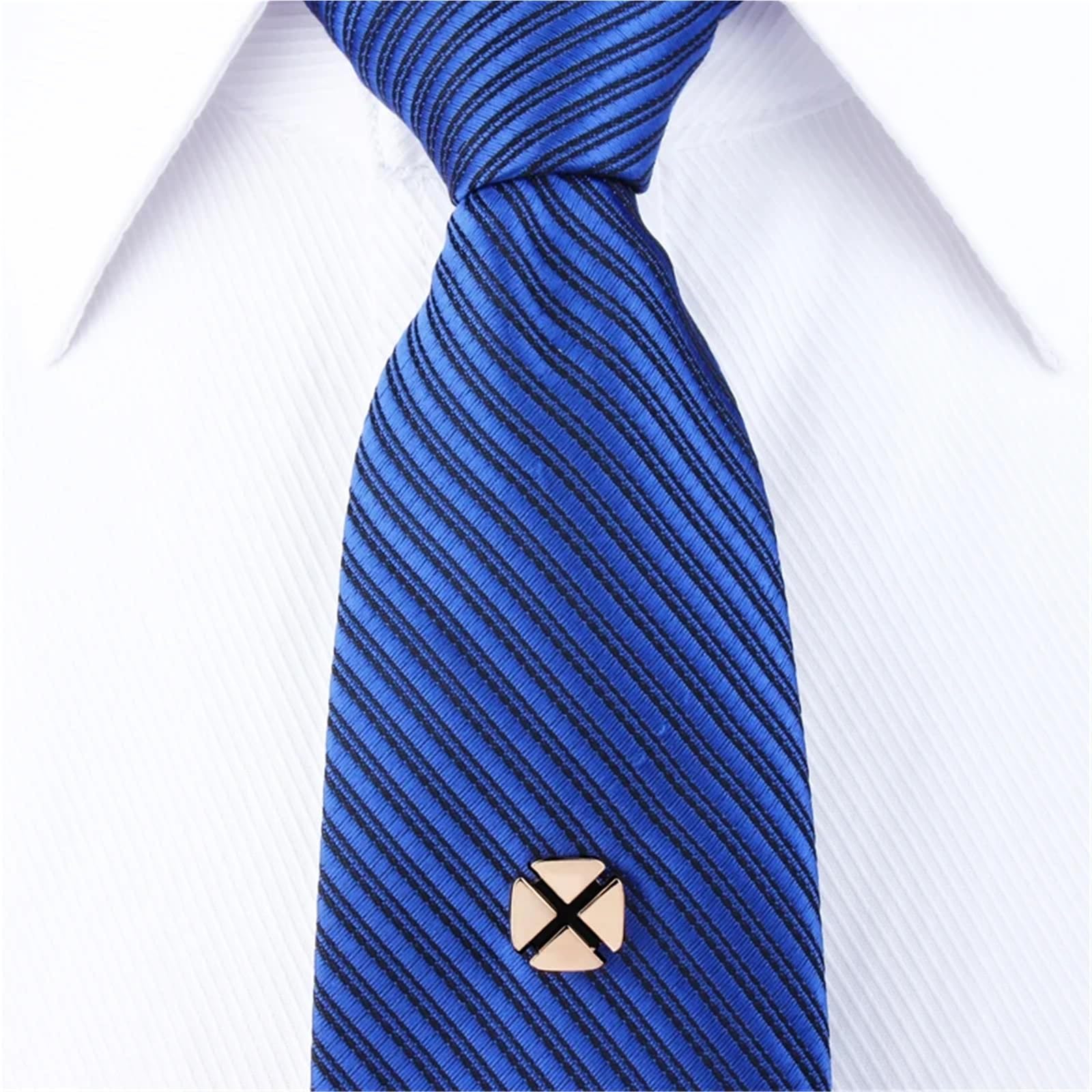 2 pezzi fermacravatta for uomo a quattro foglie con a catena for matrimonio Per Uomo