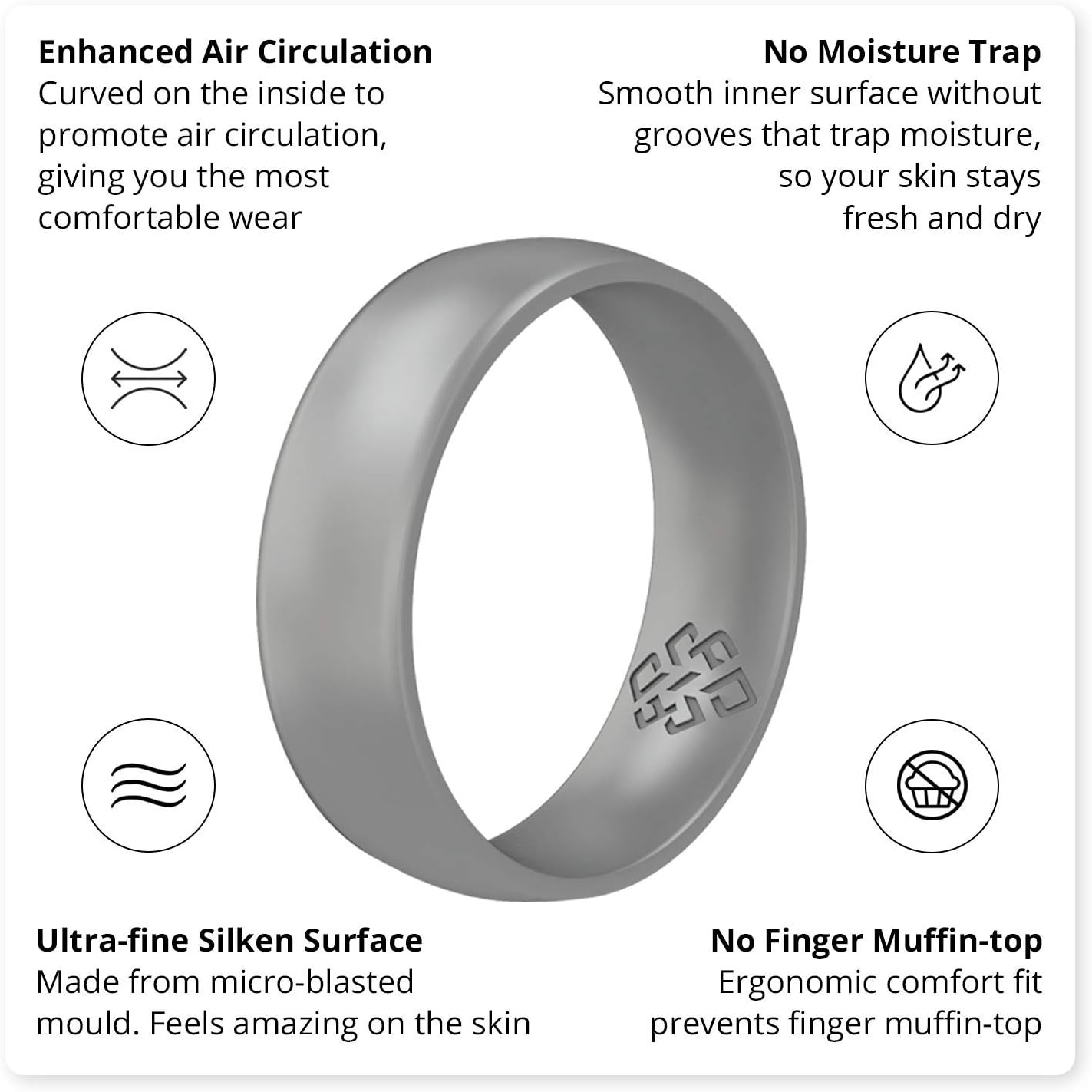 Knot Theory Silicone Ring Wedding Band 6mm image 3