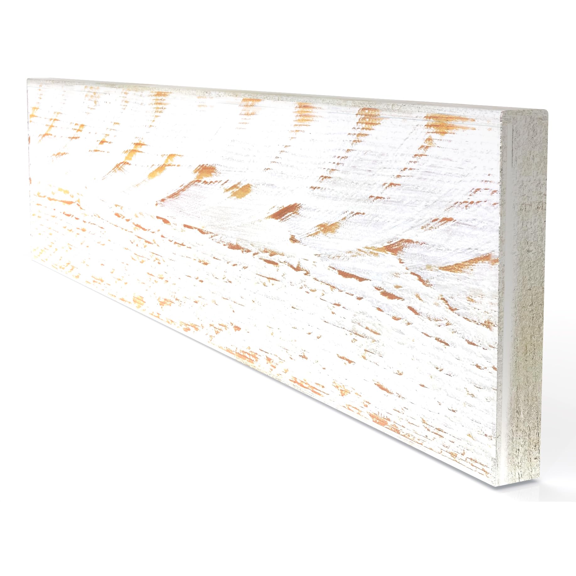 Mensola in Legno Massello Sospesa a Parete, Ripiano Artigianale, 7 Colori, Varie Dimensioni, Arredamento Bagno, Cucina, Camera da Letto, Ufficio, Made in Italy (Fat, White, W20xH4xL100 cm)