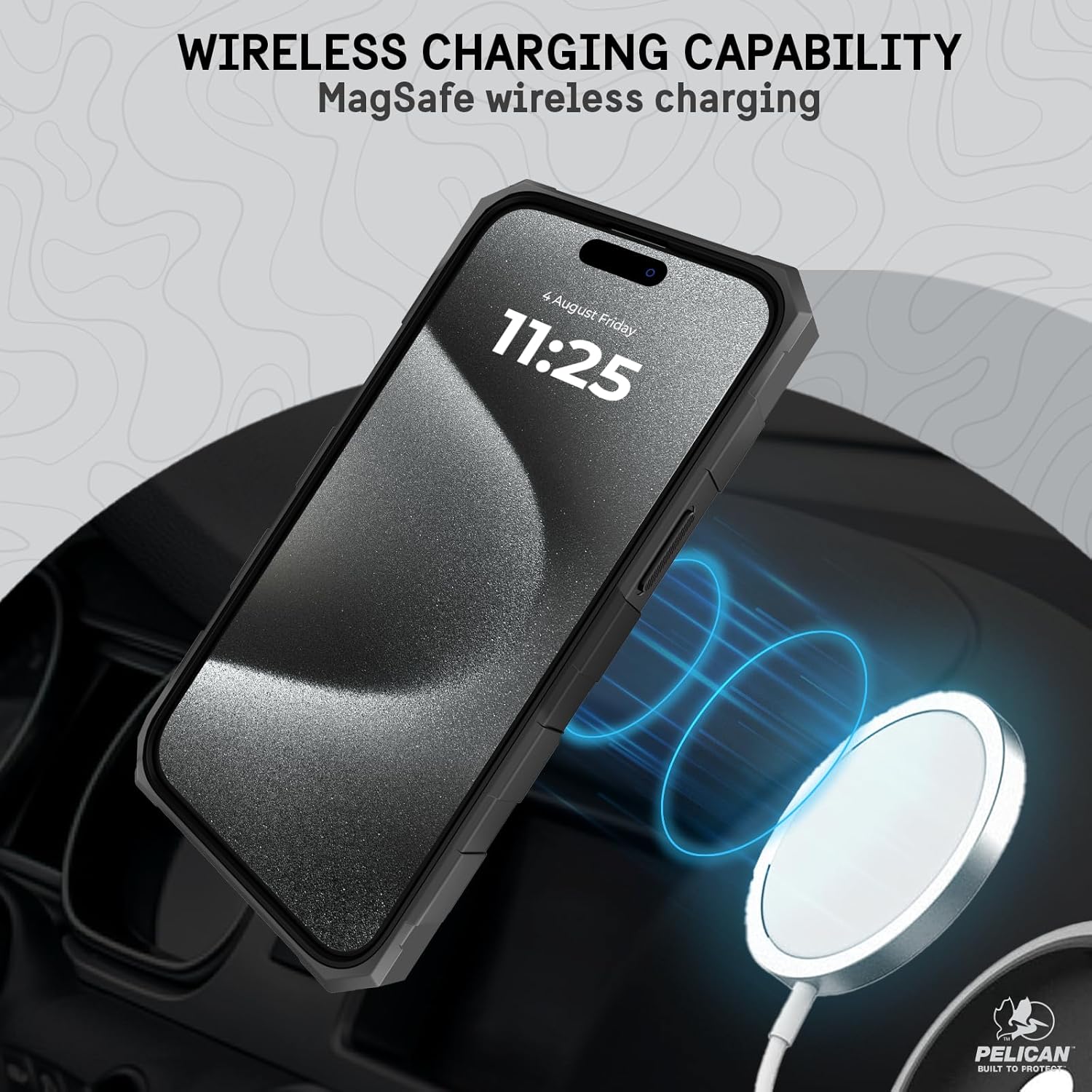 Pelican Shield 6.7" Apple iPhone 15 Pro Max Case - Compatible with MagSafe - 21FT MIL-STD Drop Protection - Magnetic Charging Phone Cases for iPhone 15 Pro Max with Belt Clip Holster Kickstand - Black - Image 6