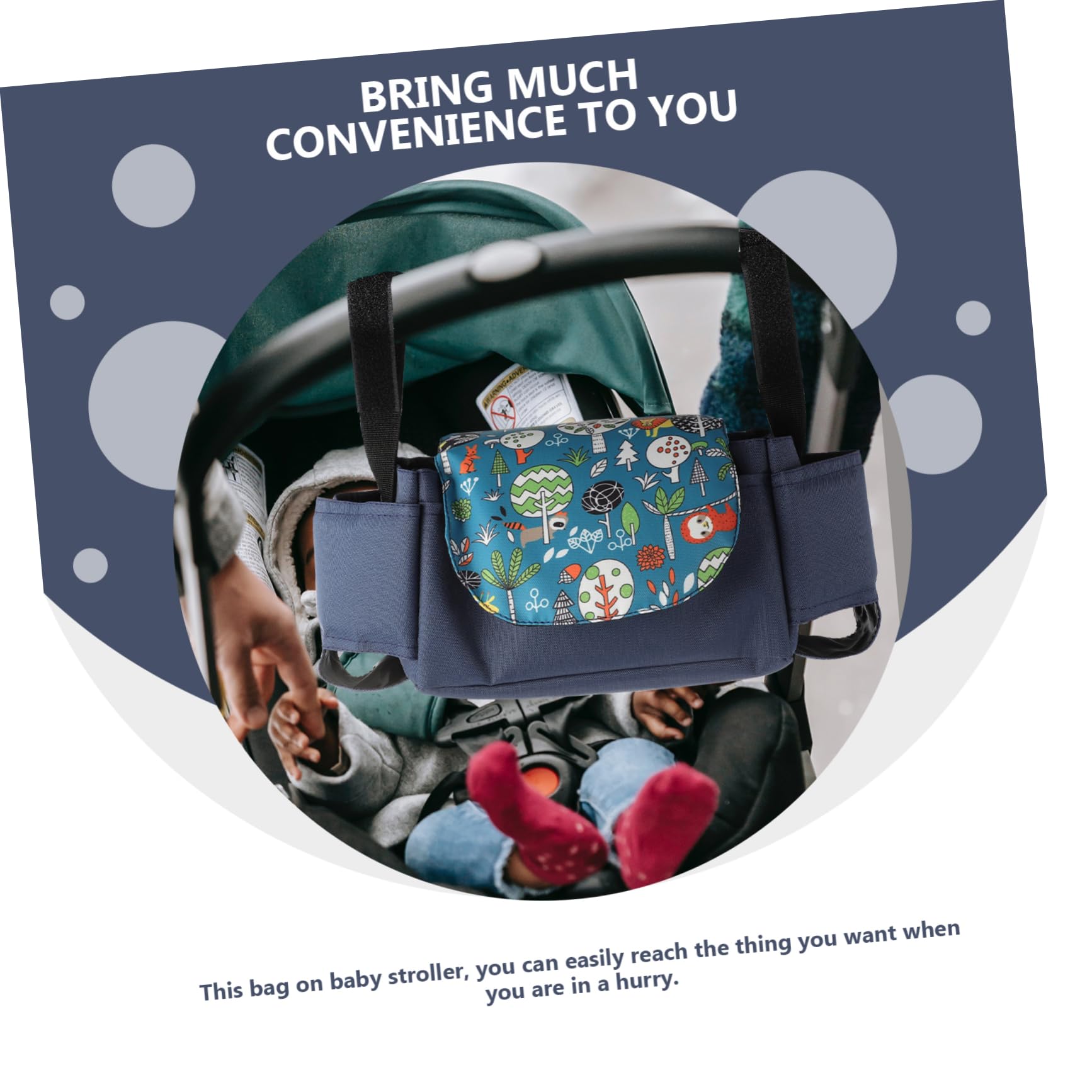 Toyvian 3pezzi Organizer Per Passeggini Borsa Portaoggetti Multifunzionale Per Supporto Per Bottiglie e Tazze Facile Da Appendere Compatto e Leggero Per Passeggiate e Viaggi