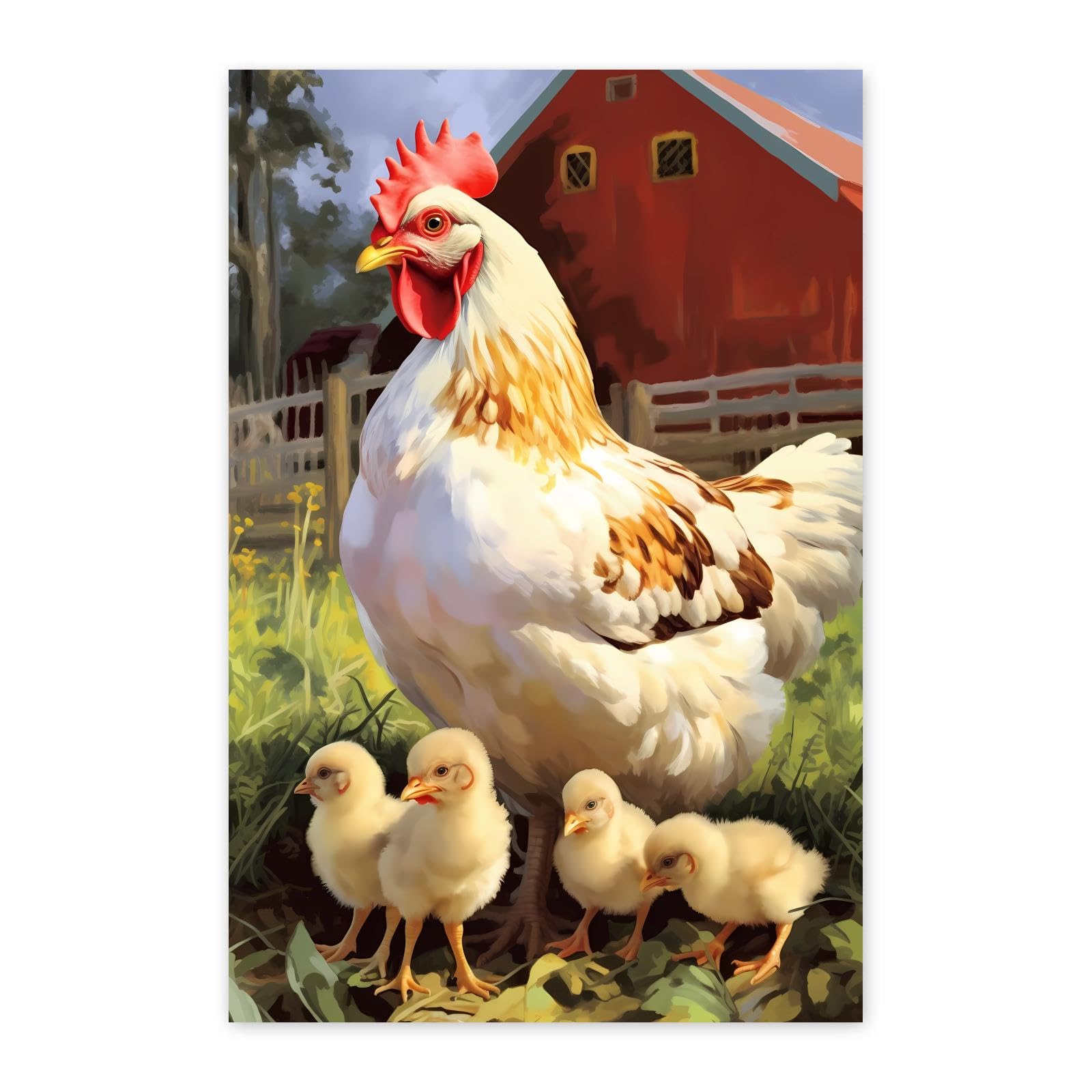 Ijbnhd 5D Diamond Painting Kit - Chicken Design, 14x14 Inch Round Full Drill DIY Art For Adults, Home Decor & Gift - View #11