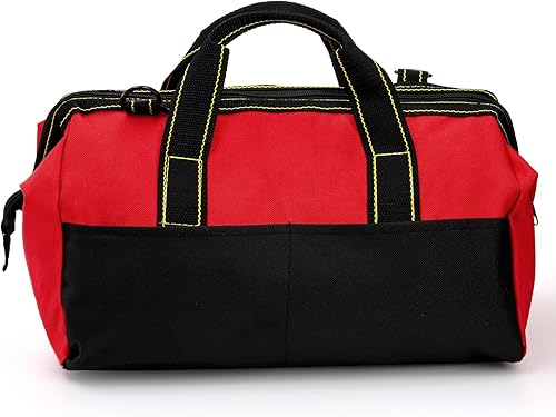 Miniatura 3 de Hiceeden Bolsa de herramientas de boca ancha de 16 pulgadas, bolsa de herramientas plegable con revestimiento impermeable y correa ajustable, bolsa