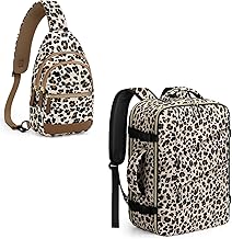 Capolo Travel Backpack + Crossbody Bags for Women(Leopard)