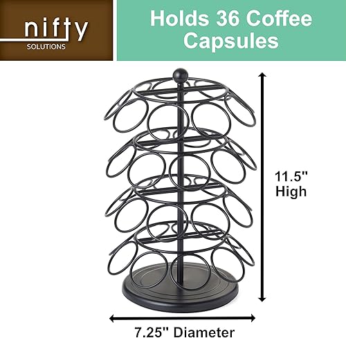 Miniatura 3 de Nifty  Carrusel para cápsulas de café, gira 360 grados, tabla giratoria, organizador de encimera para oficina o cocina