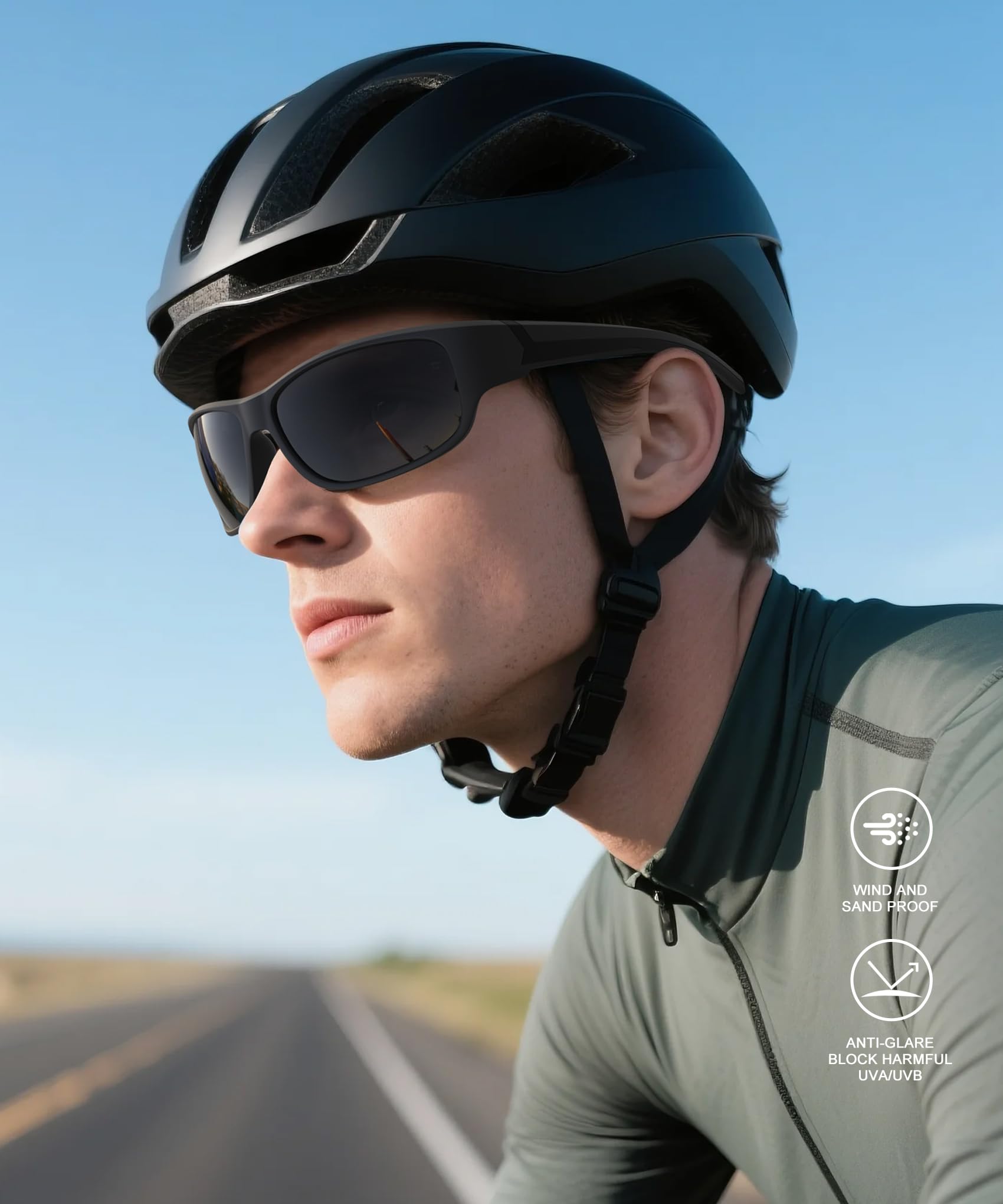 NSSIW Occhiali da sole polarizzati da uomo, sportivi, da uomo: occhiali da sole da donna, polarizzati, protezione UV400, per pesca, corsa, golf