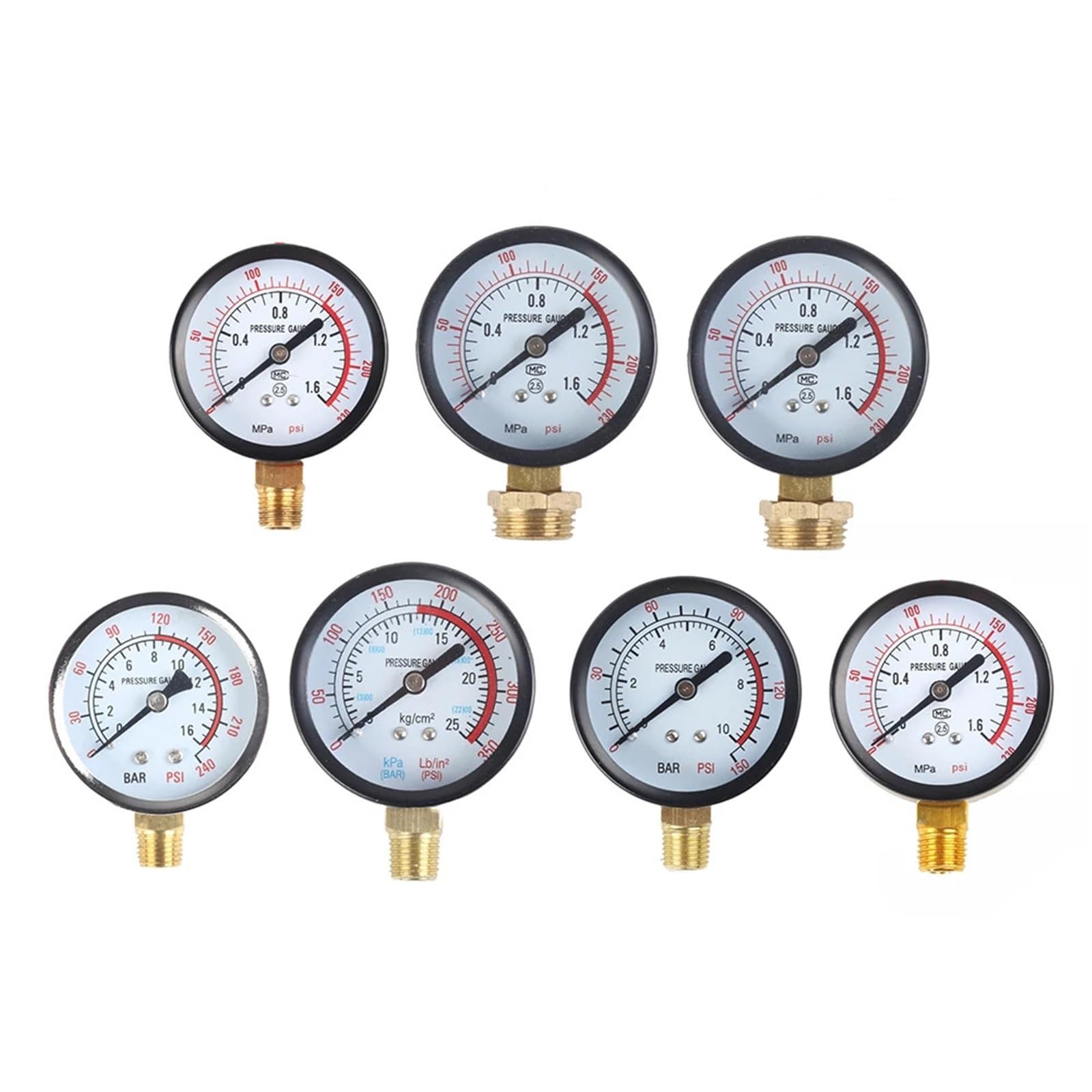 Manometr Y60 0-1,6 Mpa 0-230 PSI, filtr basenowy, ciśnieniomierz do sprężarki powietrza, części pompy, miernik ciśnienia (B)
