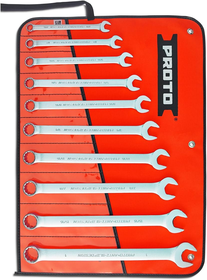 10 Piece Satin Combination ASD Wrench Set 12 PT