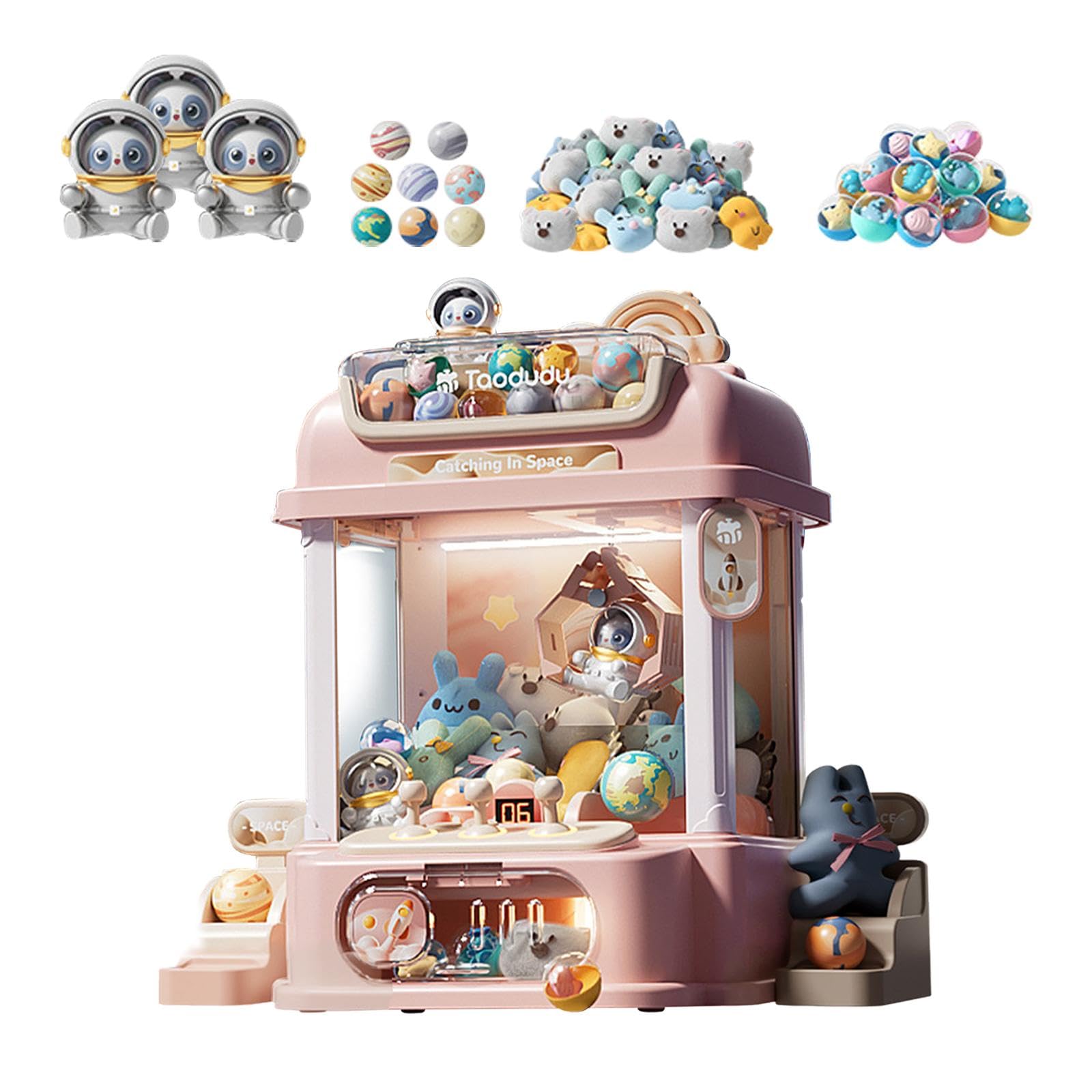 Mini Greifautomat, Elektronisches Arcade Spiel, Kleine Kapselspielzeuge mit Plüschpuppen, Mini Greifautomat für Kinder, für Mädchen Und Jungen, Stil F