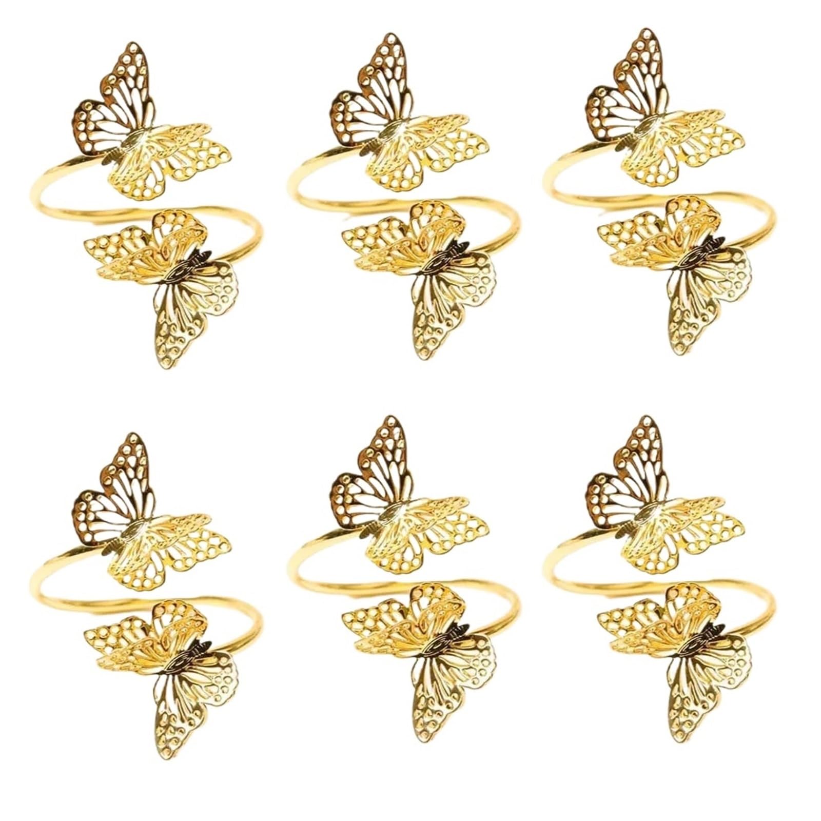 12pcs Napkin Rings Butterfly Metal Serviette Holder Buckles