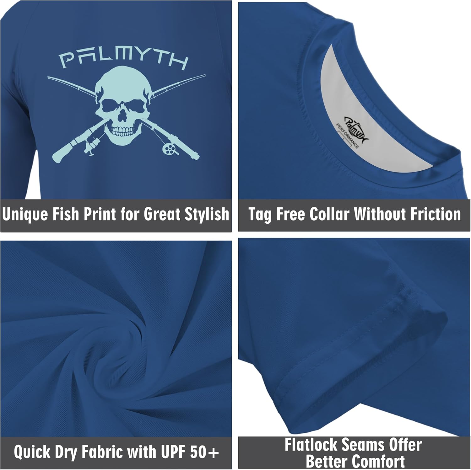 Palmyth Fishing Shirts for Men Long Sleeve UPF 50+ T Shirt Sun Protection Tee - Image 5