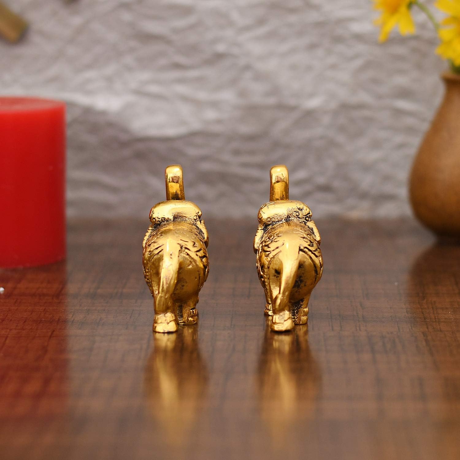 Collectible India Elephant Trunk Up Showpiece Decorative Items figurine for Home Decoration - Diwali Decoration Items for Home decor -Diwali Gift Gold Plated Statue Home/Office Table Living Room Decor