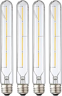 Leools T10 Led Long Bulbs,Dimmable Tubular Bulb 4W,Equivalent 40Watt,400LM,E26 Tube Edison Style Vintage LED Filament Ligh...