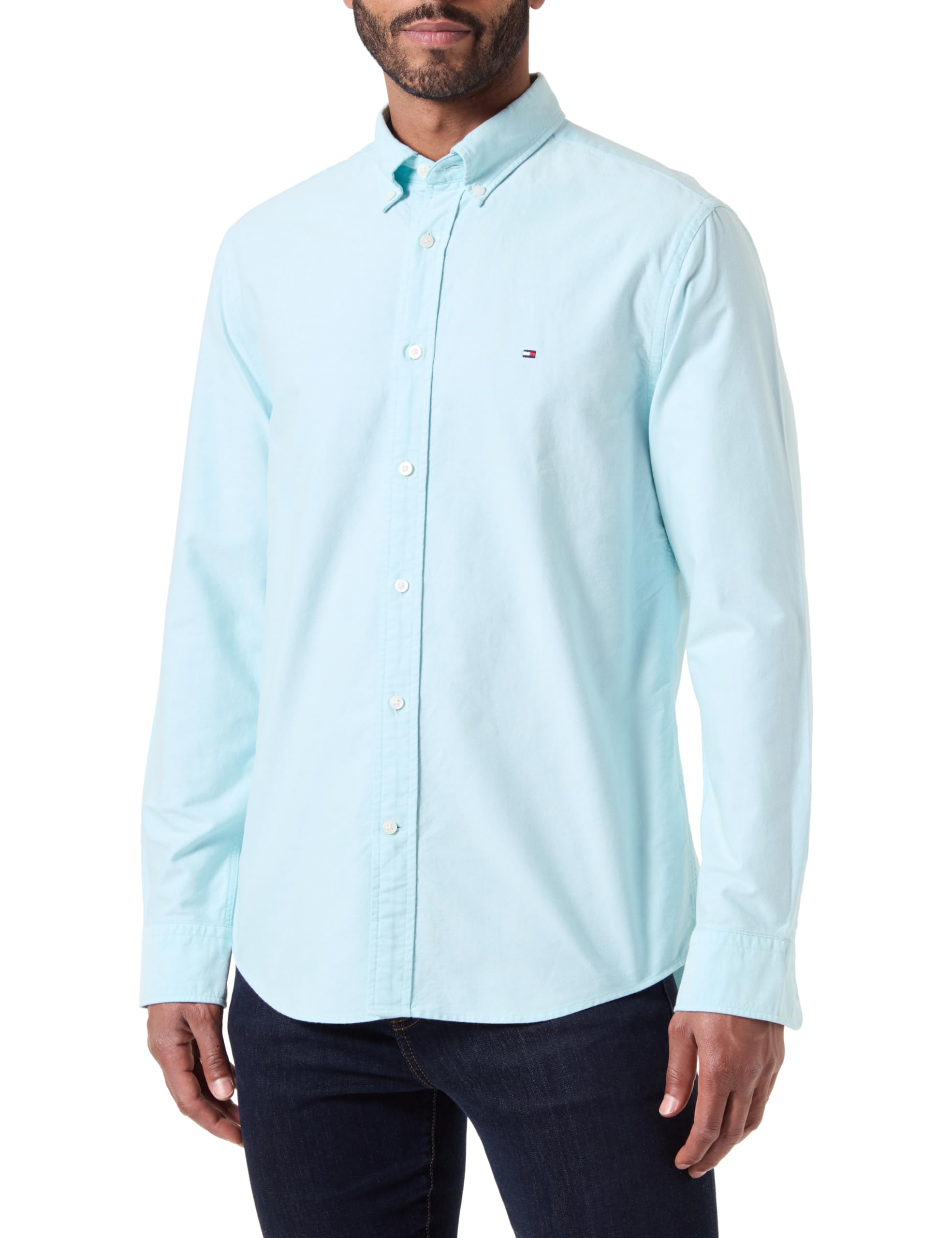 Tommy Hilfiger Camisa de Manga Larga Hombre Oxford Shirt