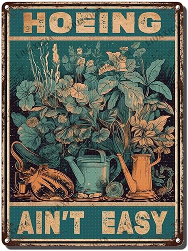 Miniatura 8 de Letreros de metal vintage divertidos y divertidos con texto en inglés And She Lived Happily Ever After Gardening Metel Tin Signs para casa de campo,