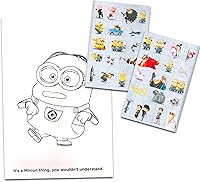 Vista 2 de Minions - Paquete de libro para colorear y actividades con calcomanías (2 libros), paquete de 3 piezas con páginas para colorear, calcomanías