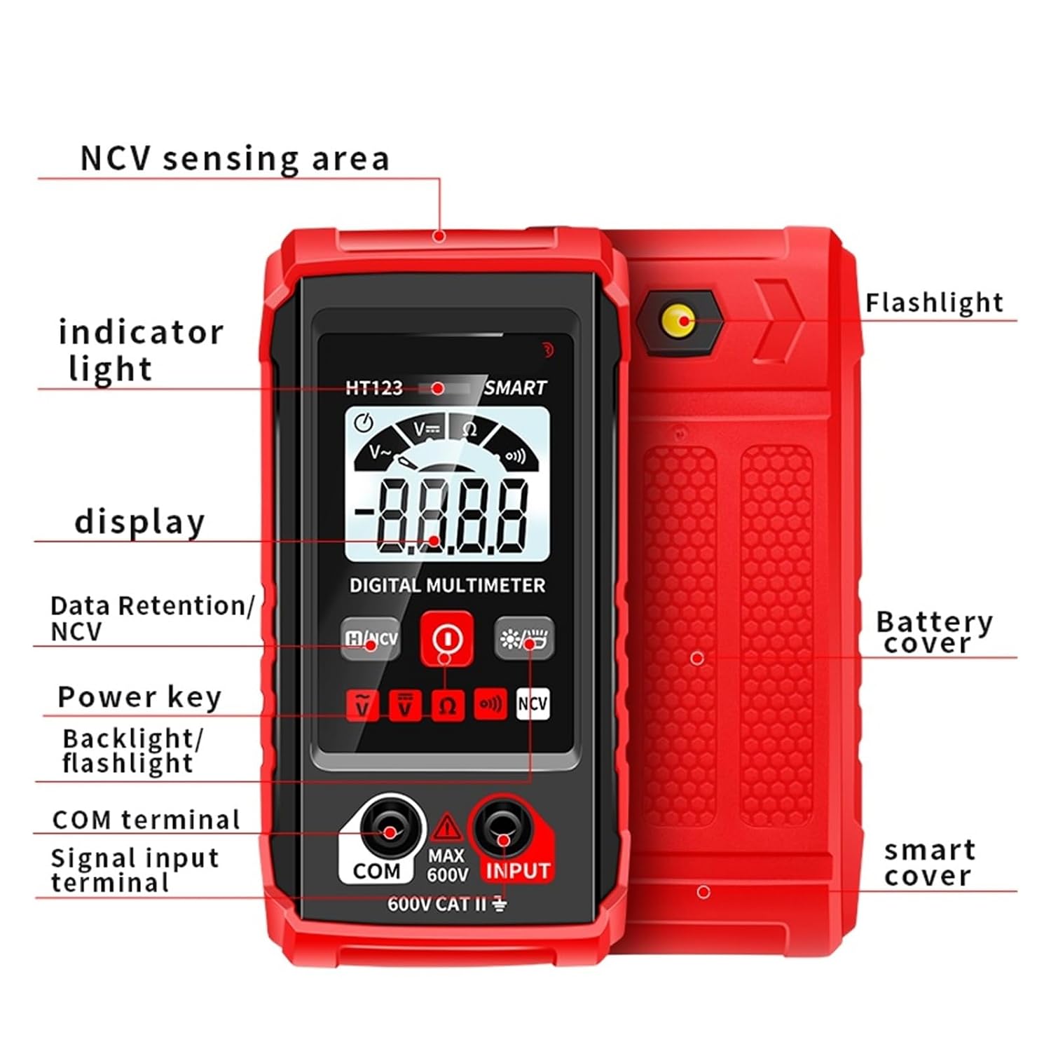 HT123 Digital Multimeter AC/DC Voltage 600V