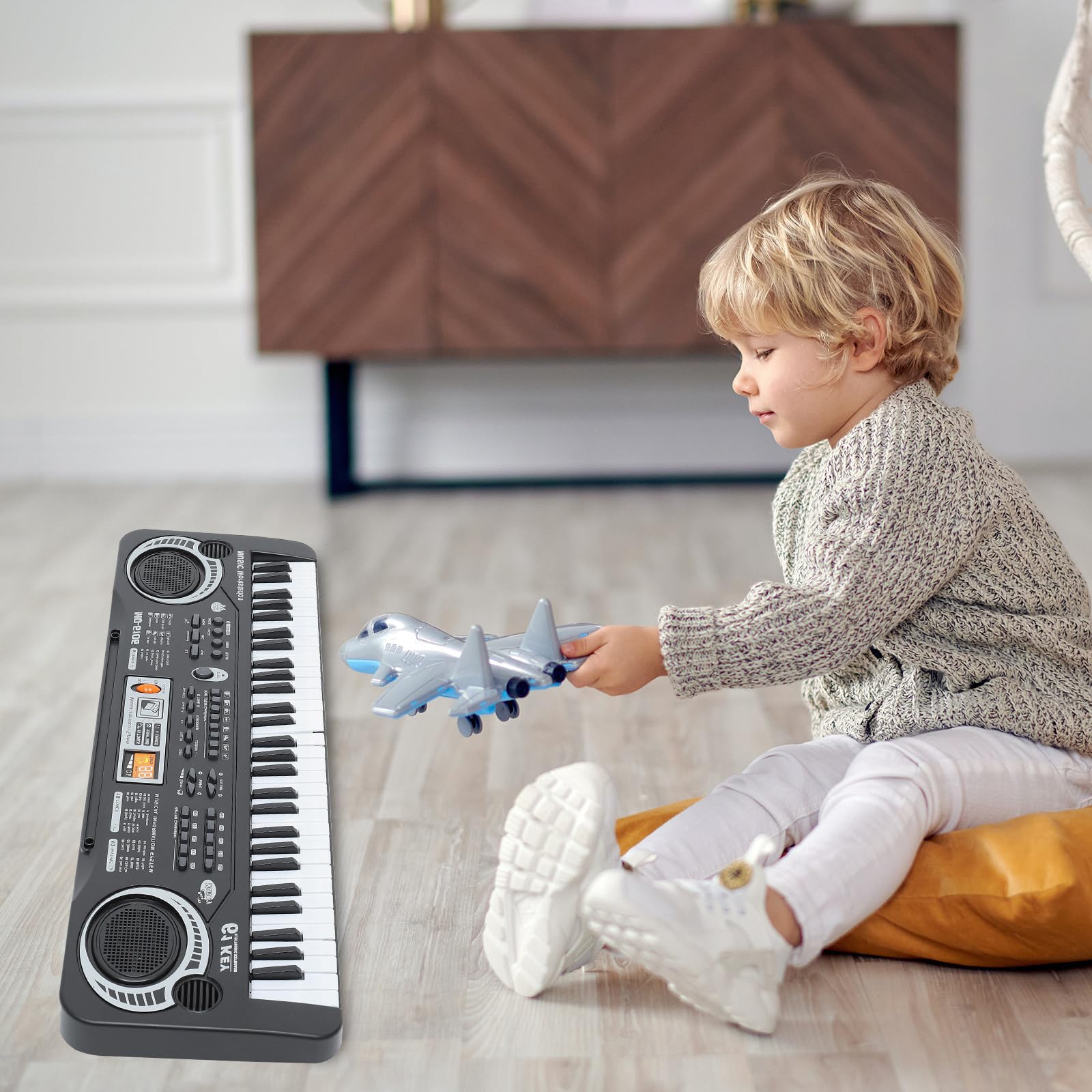 Juguete Negro Electrónico Teclas de 61 Niños de Piano