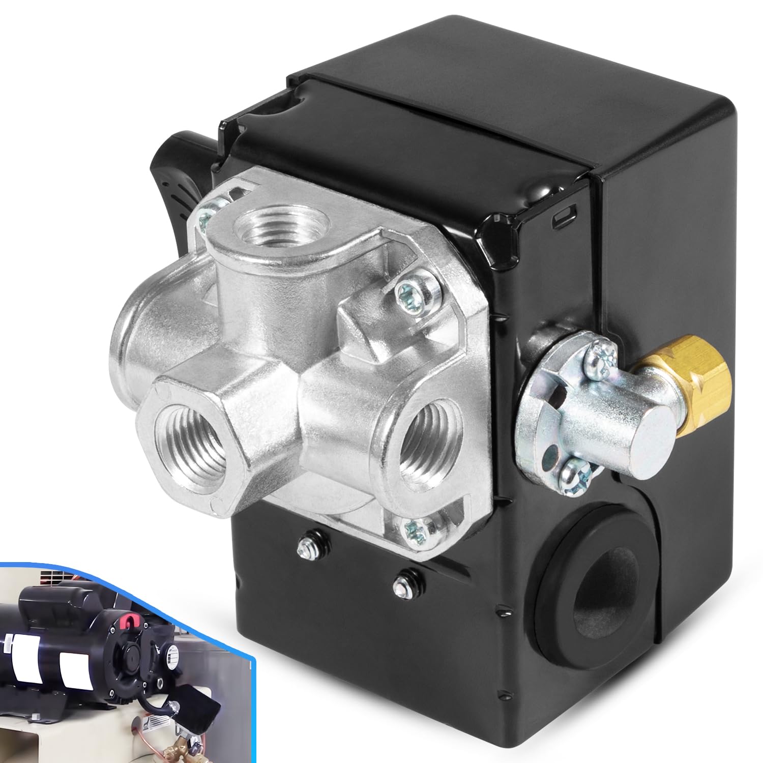 23474570 Pressure Switch Two Stage Compressor 135-175 PSI Fit for Ingersoll-Rand Air Compressor Pressure Switch 2340, 2475, 2545, 7100 W/Unloader and On/Off