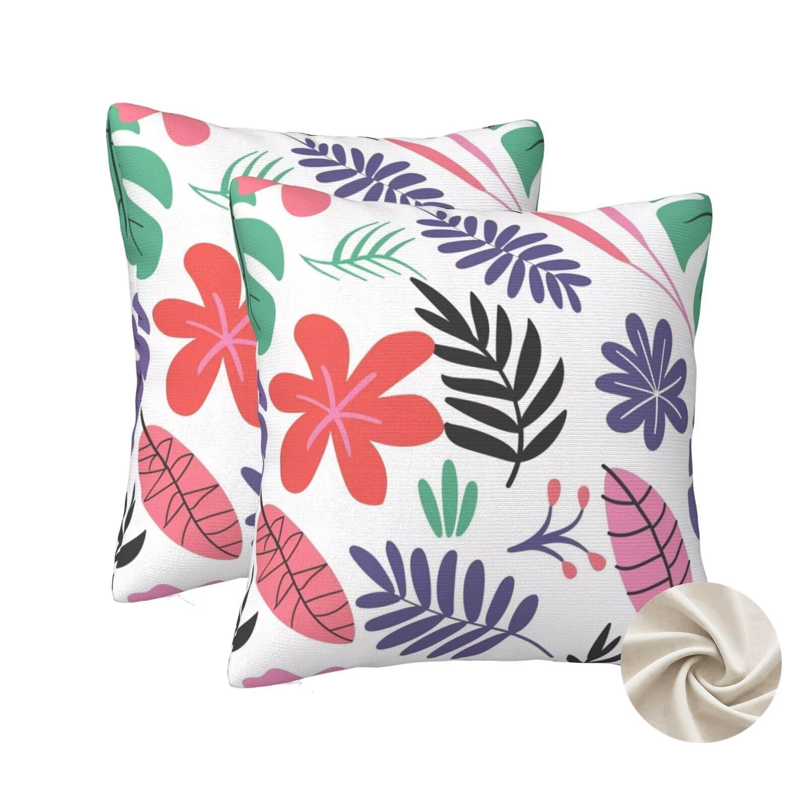 Housse coussin colorée aux motifs de feuilles pour rafraîchir la décoration de votre salon