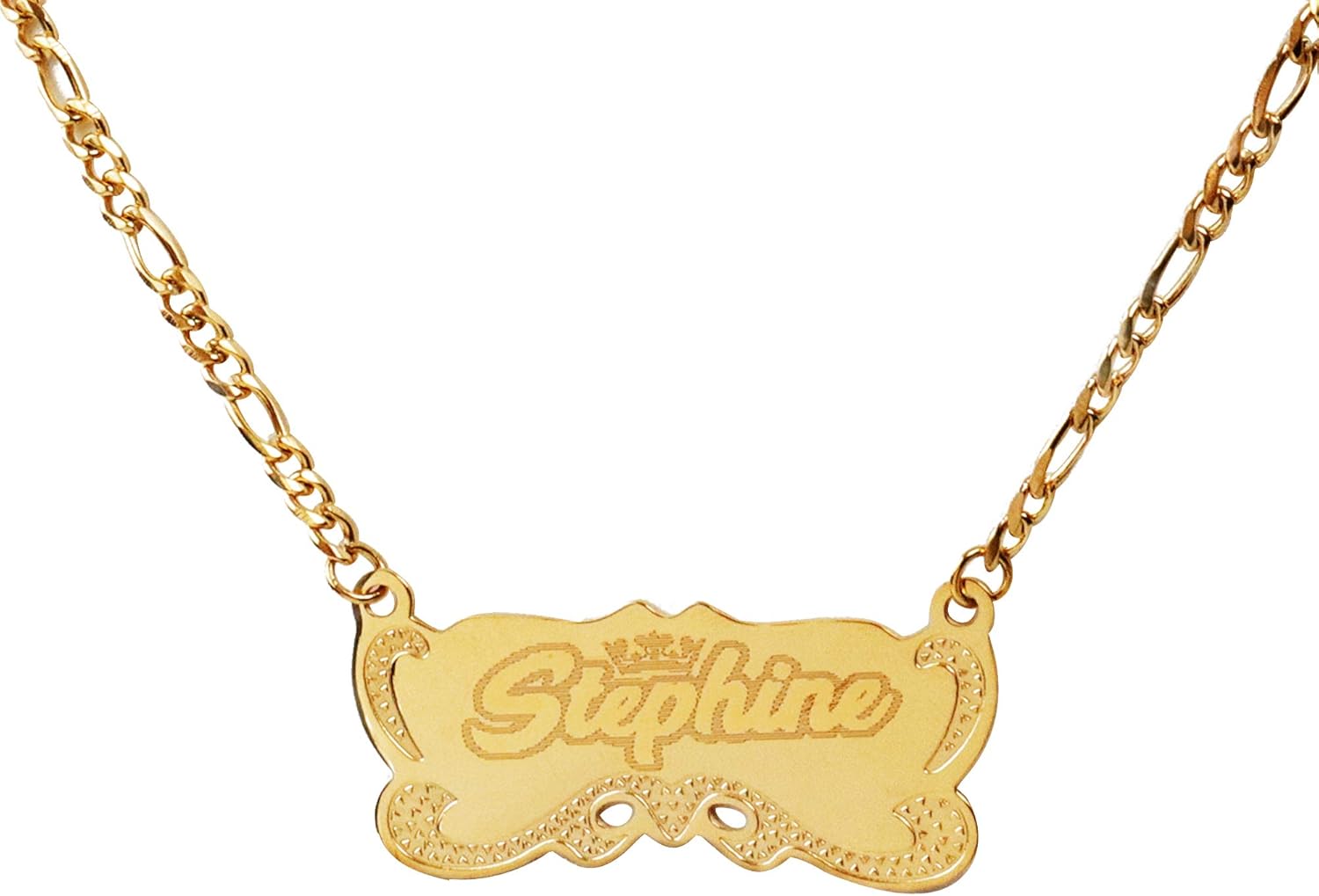 Tina&Co 14k Gold Plate Personalized Name Necklace Custom Made Any Name for Women Personalzied Chain Necklace with Gold Plated Stainless Steel for Men