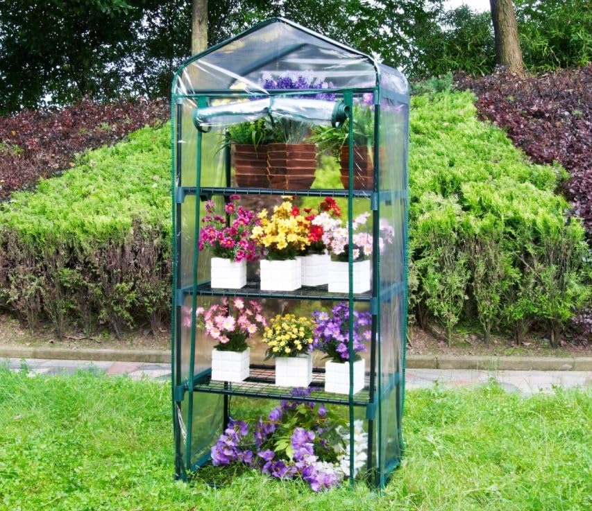 Suinga Szklarnia tarasowa 160x69x49 cm, 4 półki, idealna do ochrony roślin przed niskimi temperaturami i warunkami atmosferycznymi