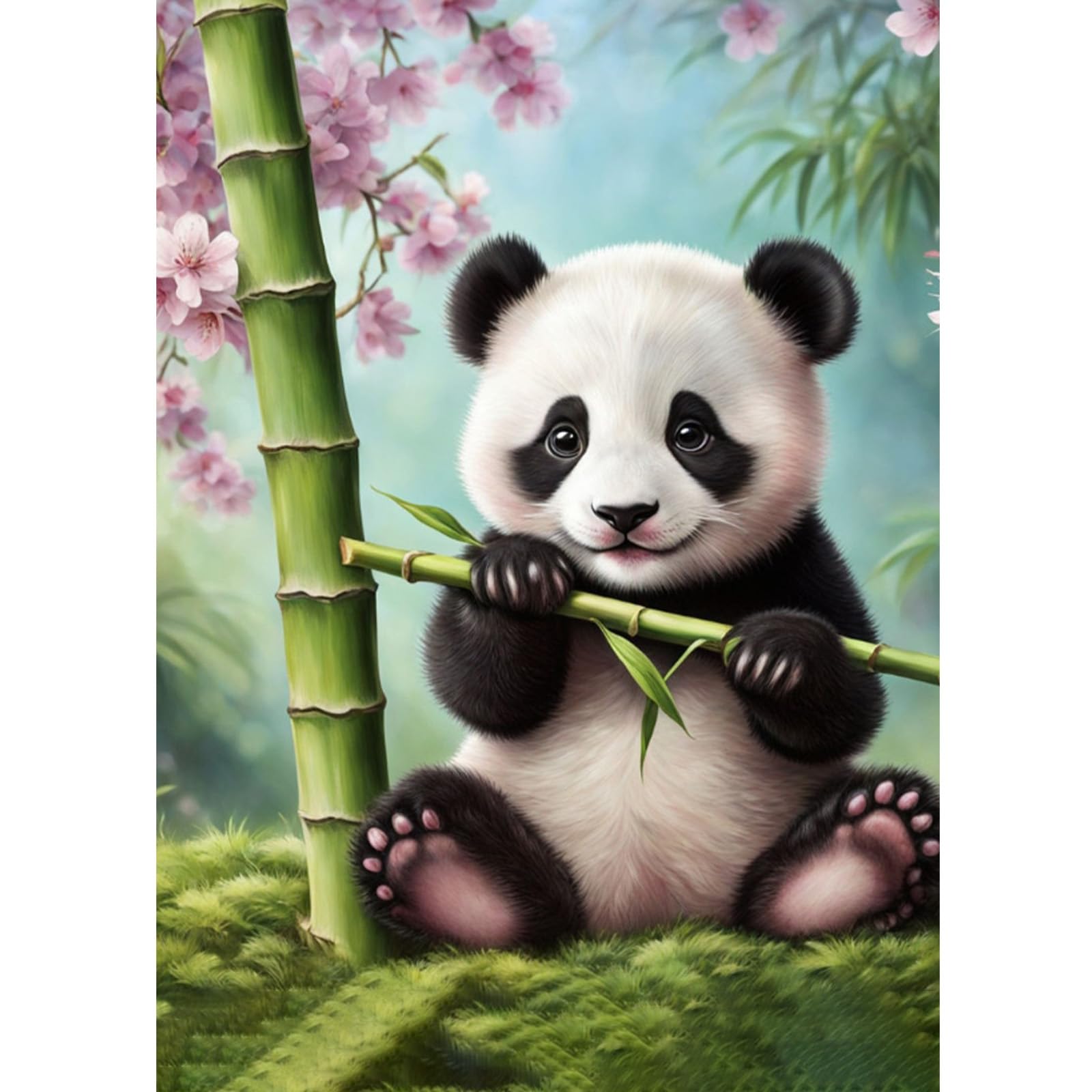 CEOVR Panda Diamond Painting Art Kits Adults,DIY Diamond Art Painting Kits Animal,30x40 cm Full Diamond Art Kits Adults,Flowers Diamond Painting Craft