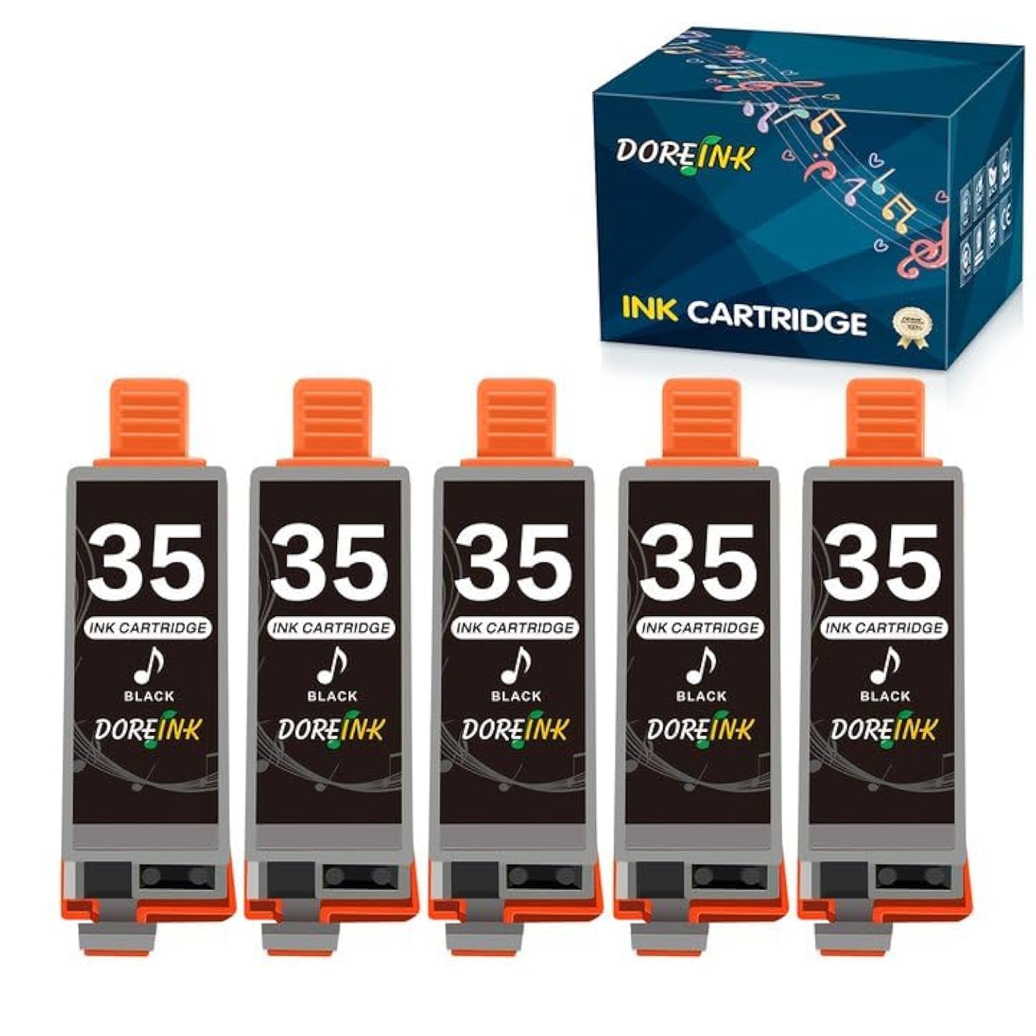 Compatible 35 PGI 35 / PGI35 Ink Cartridge Replacement for Canon PGI 35 / PGI35 with Pixma TR150 iP110 iP100 Mini260 Mini320 Printer (5 Pack,Black)