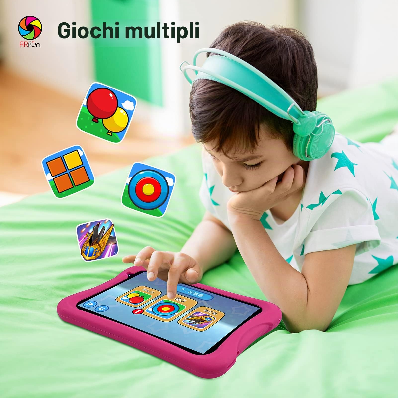 PRITOM Tablet bambini 8 pollici, tablet Android 10, controllo genitori, tablet per bambini, 32 GB ROM, espandibile a 512G, doppia fotocamera, con custodia per tablet per bambini (rosa)
