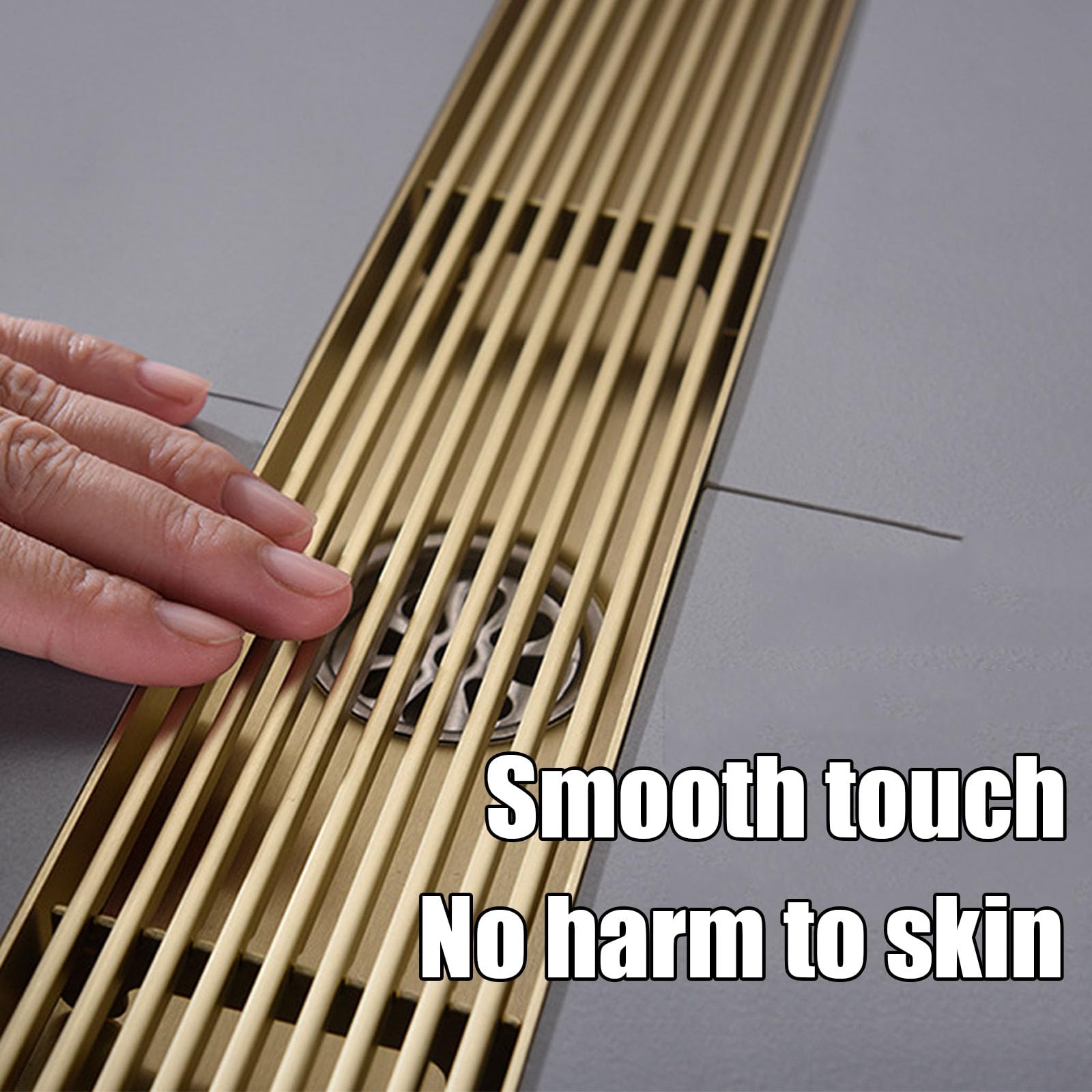 Desagüe de Piso, desagüe Rectangular para Ducha con colador para Cabello, Rejilla de desagüe de Acero Inoxidable para baño.
