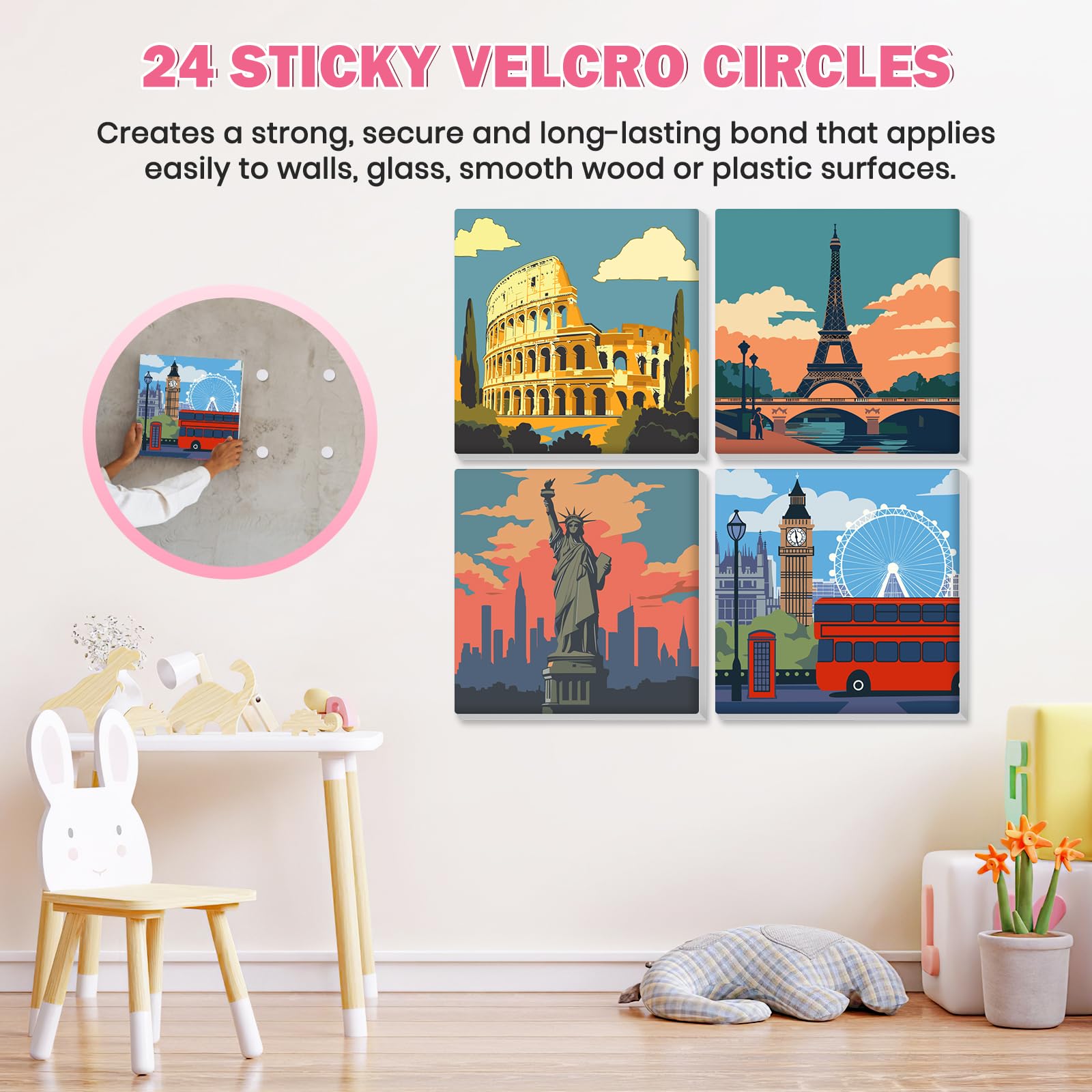WEMEON Kit Dipingere con i Numeri Adulti 3 Tele Libreria Paint by