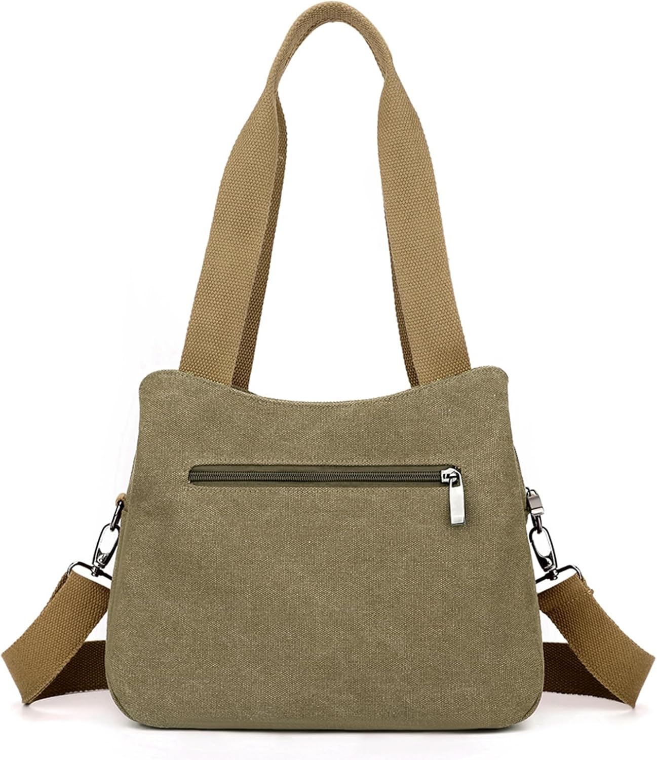 Sunshinejing Women's Canvas Purse Small Shoulder Tote Work Crossbody Bag Multi-pocket Handbag - Image 6