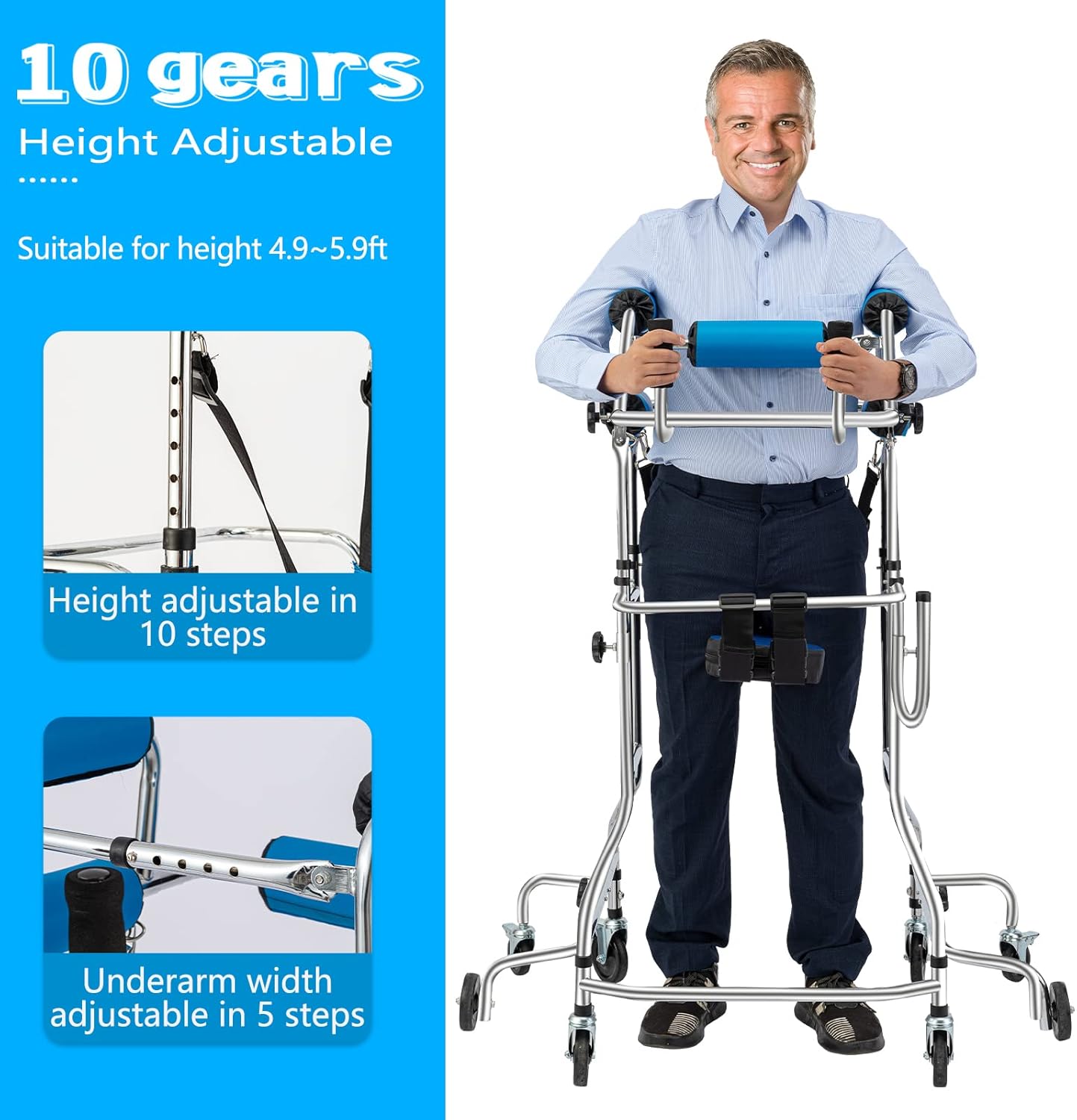 Buy Upgraded VersionUpright Rollator Walker with Seat,Walkers for