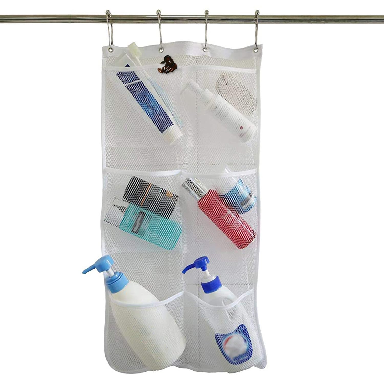 Lohas Select Quick Dry Fabric Bath Hanging Mesh Pockets Shower Organizer with 6-Pocket, 4 Hooks