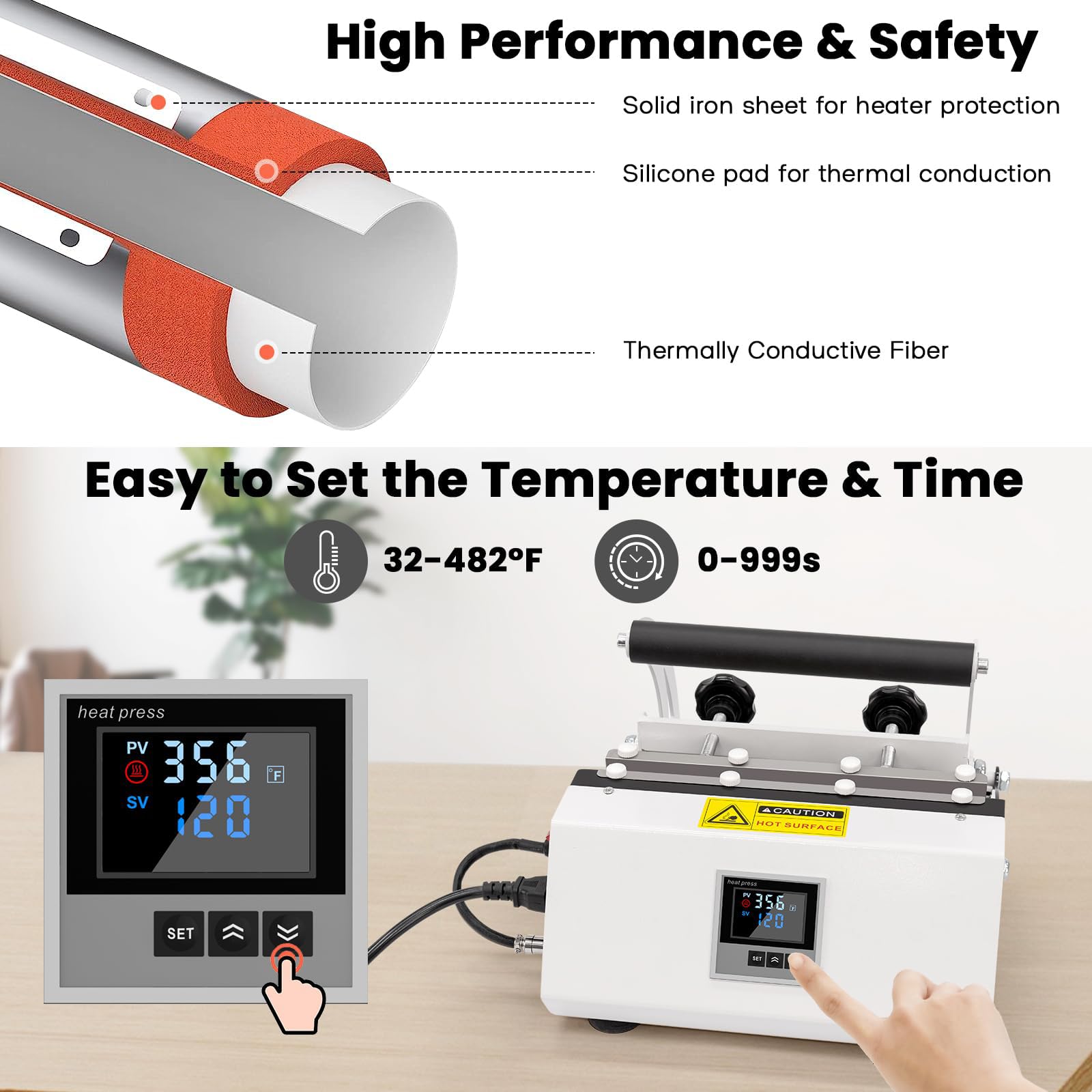 Máquina de prensa de calor para tazas de vaso, máquina de prensa de tazas para vasos en blanco de sublimación de 20 oz a 30 oz y tazas de 11 a 15 oz con cinta térmica de papel de sublimación y guantes