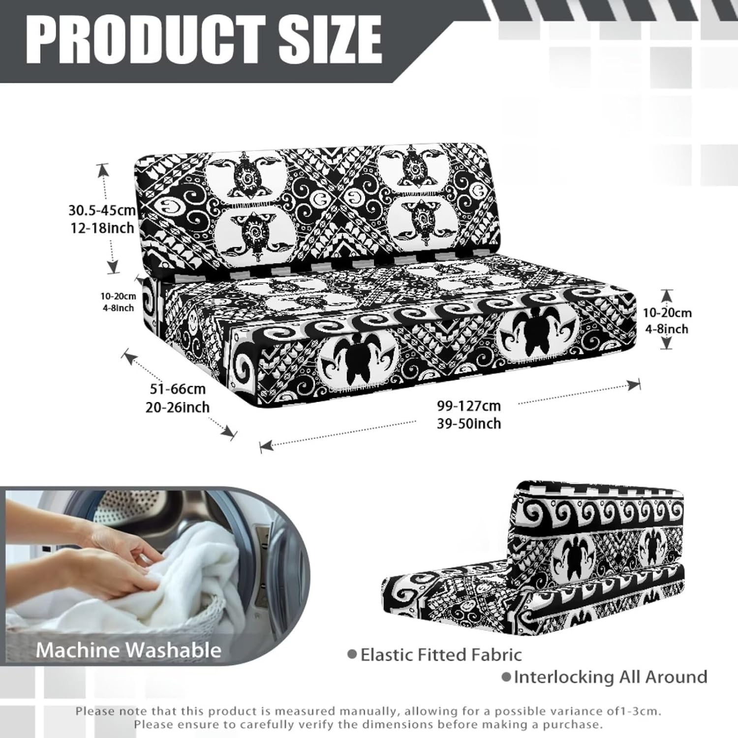 Yewatlles Sea Turtle Aztec 2 Sets RV Dinette Cushion Covers Printed Camper Cushion Slipcover Stretch 2 Seat Sofa Chair Cover Furniture Protector for RV Camper Car Bench 2 Sofa Covers