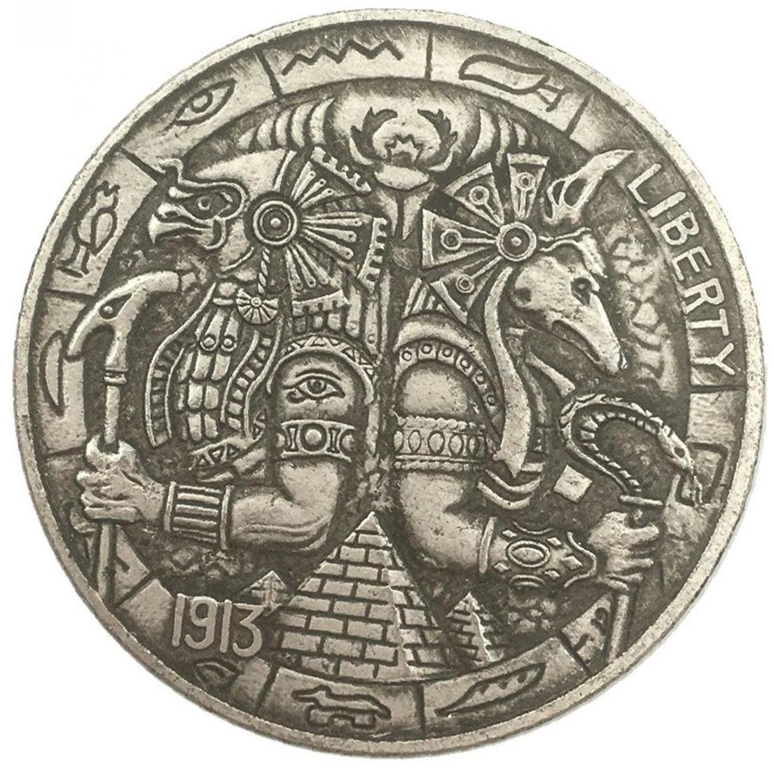 Amazon.co.jp: 記念コイン 古代エジプト 神々 ピラミッド アヌビスとホルス お土産 コレクション 記念硬貨 アクリルケース付き 工芸品  : ホビー