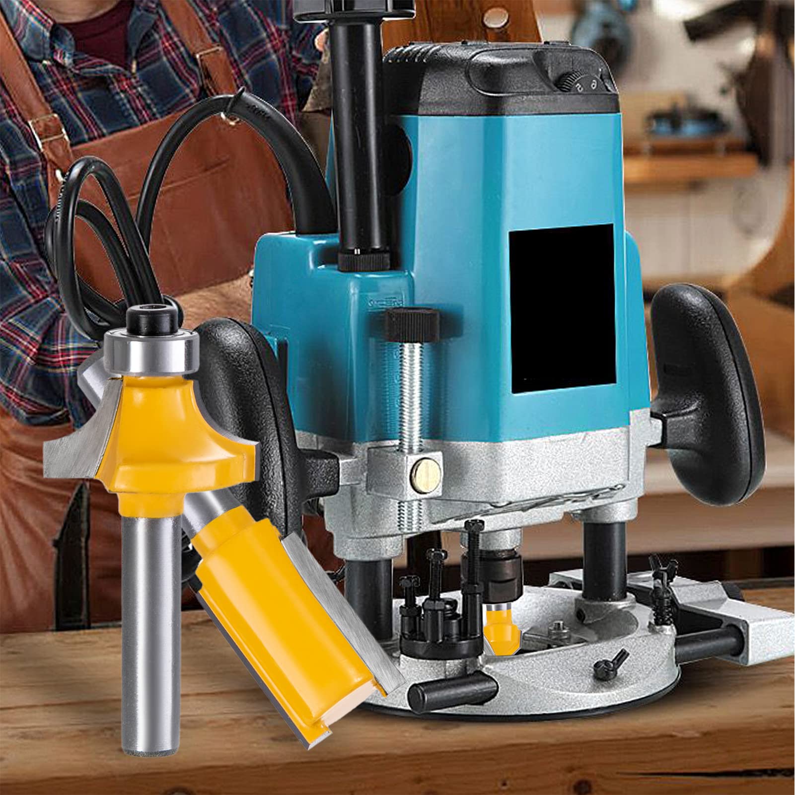 HPMAISON 12tlg. Fräser Set für Oberfräsen, Zylindrischer Schaft 6 mm, präzise Hartmetall Schneideplatten, Holzfräs Bits Fräser Set für Kantenfräse, Holzfräse, Holzbearbeitung