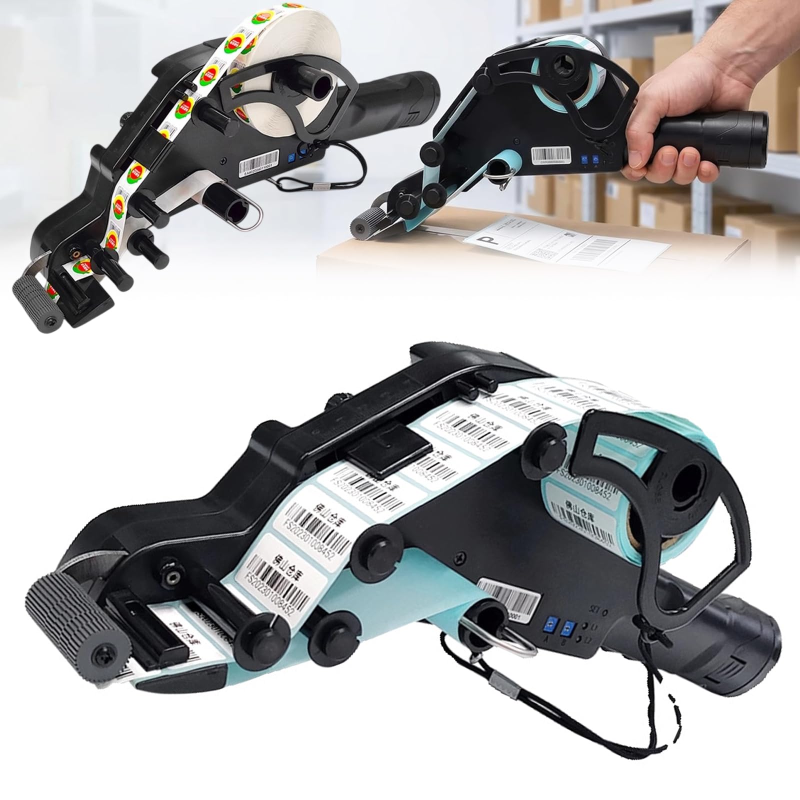 Commercial Logistics Label Dispenser with Auto-Sensing,Handheld Automatic Label Applicator,Electric Label Dispenser,Available in 40mm and 80mm Sizes,for Labeling Express Parcels and Invento(Size:80mm)