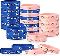 Vista 9 de 60 Piezas Pulseras de Revelación de Género, Pulseras de Silicona Team Boy y Pulseras de Goma Team Girl para Ideas de Revelación de Género