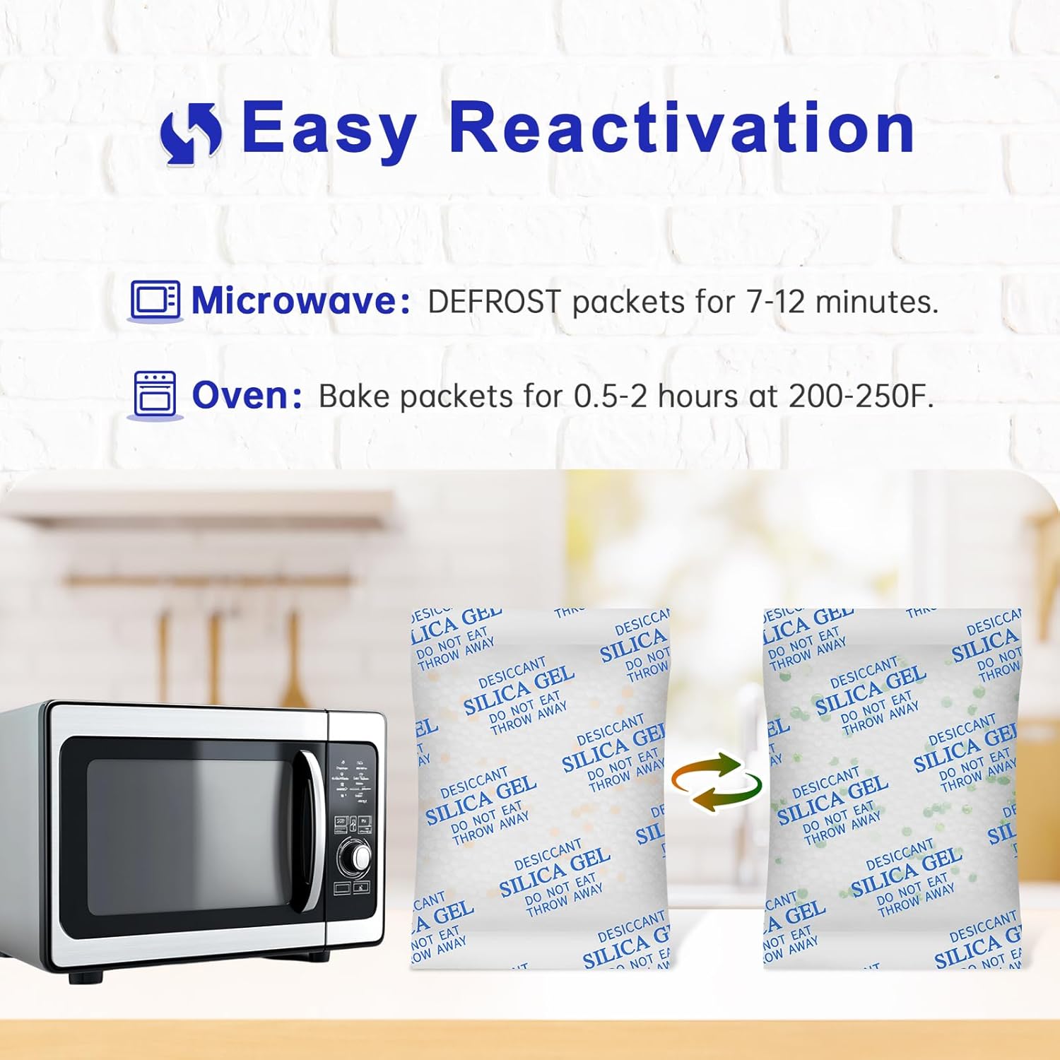Desiccant Packs for Storage, 75 Packs 20 Gram Silica Gel Packets for Moisture Control, Food Grade Moisture Absorbers with Color Indicating, Desiccant Packs for Foods, Electronics, Jewelry, Safe
