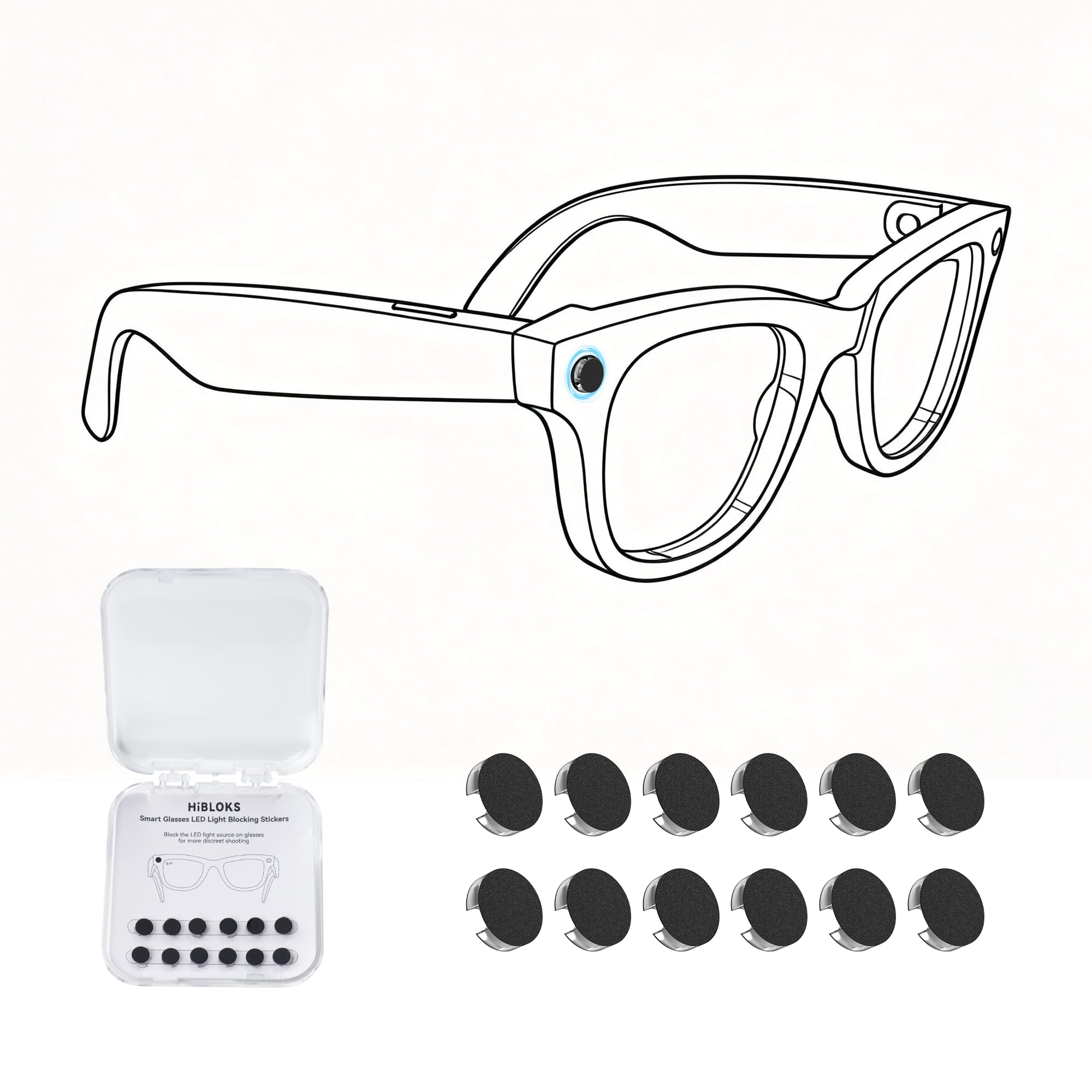 Amazon.co.jp: 12枚 LED 遮光ステッカー Ray-Ban Meta Wayfarer/Skyler