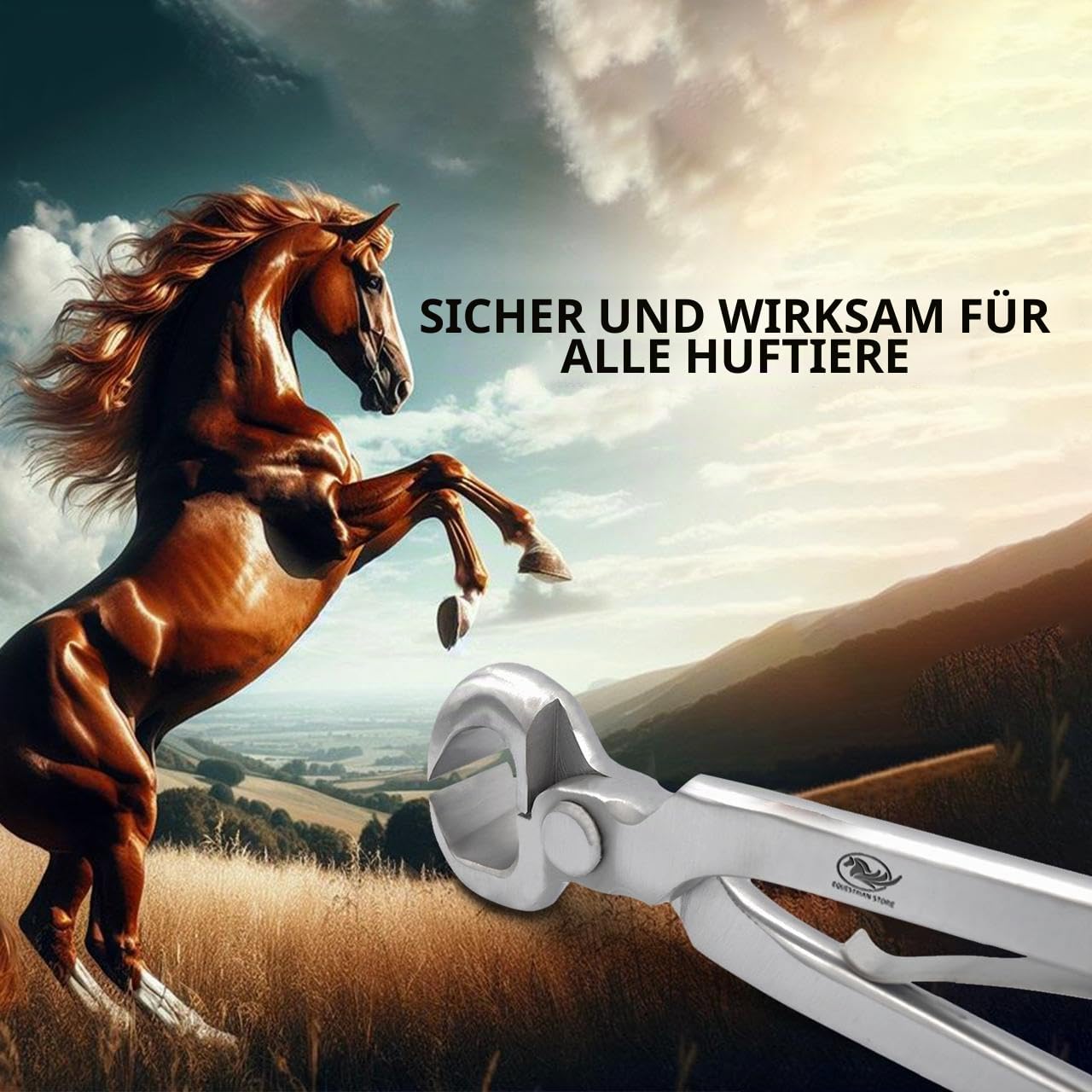 Hufzangen. 38 cm/35 cm/30 cm/25 cm. Hufschneider für Nutztiere. Hufpflege für Pferde. Hufschneider aus Edelstahl – Langlebiges Hufpflegezubehör für Hufschmiede (Hufzange mit Feder 25cm)