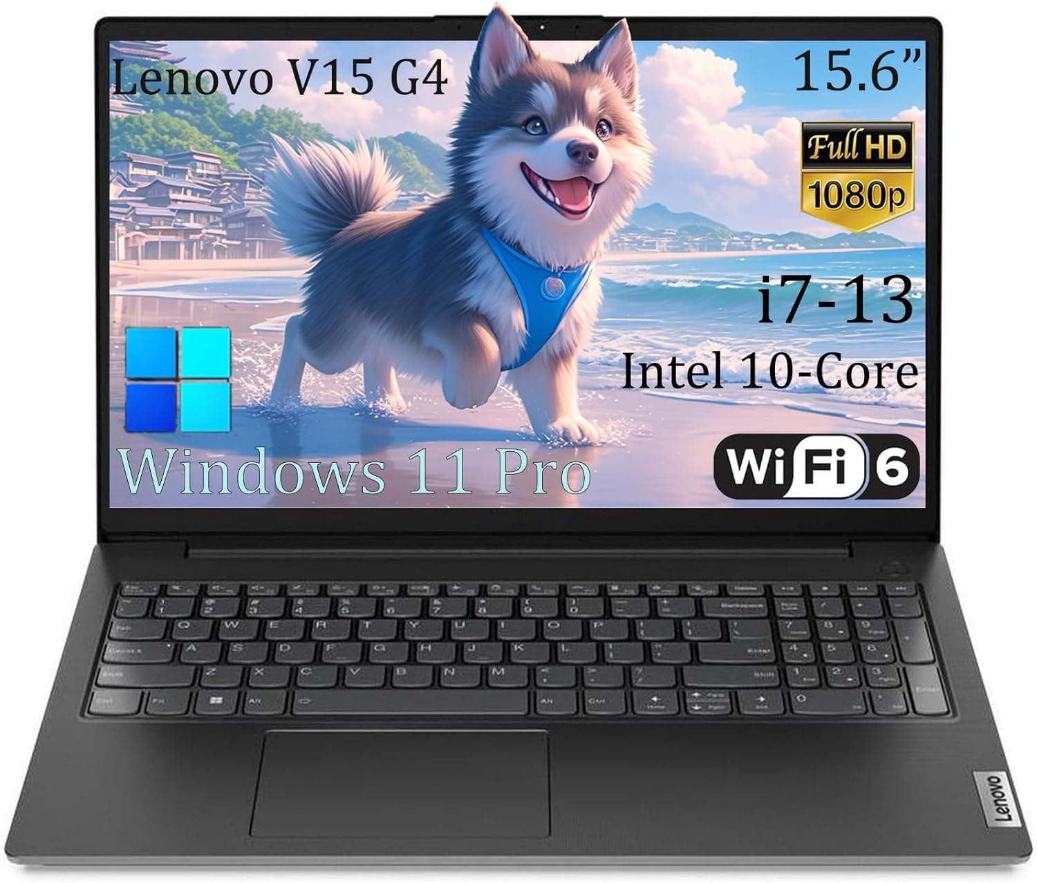 Lenovo V15 G4 15.6" Business Laptop, FHD Anti-Glare Display, Intel 10-Core i7-13620H (Beat Ultra 7 255U),16GB RAM, 512GB SSD, WiFi 6, Bluetooth 5.2, Windows 11 Pro, with 5ave 6-in-1 Accessory Kit